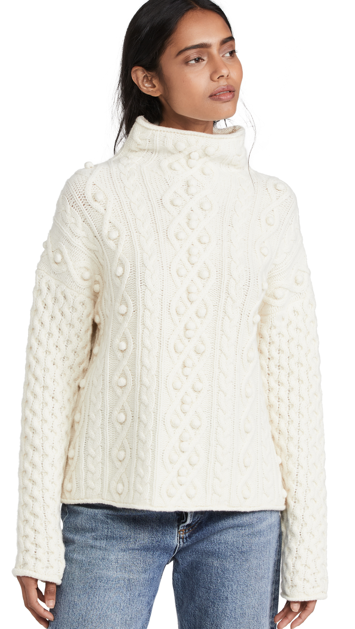 Theory Women's Mixed Cable Knit Pullover Sweater - Soft & Stylish Winter Sweater for Casual Wear & Office Outfits