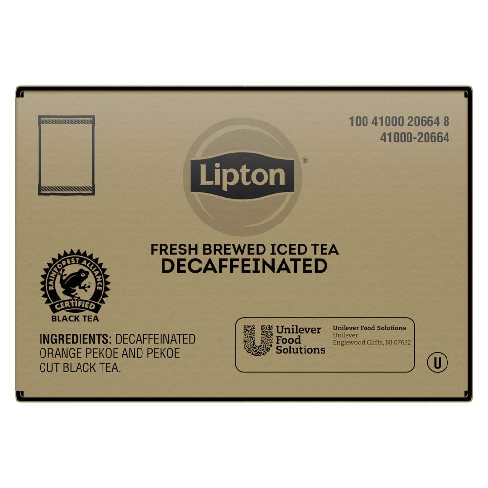 Lipton Decaffeinated Tea Bags - 100% Natural Black Tea, Caffeine-Free, 40 Count - Perfect for Relaxation, Evening Tea Time & Sensitive Stomachs
