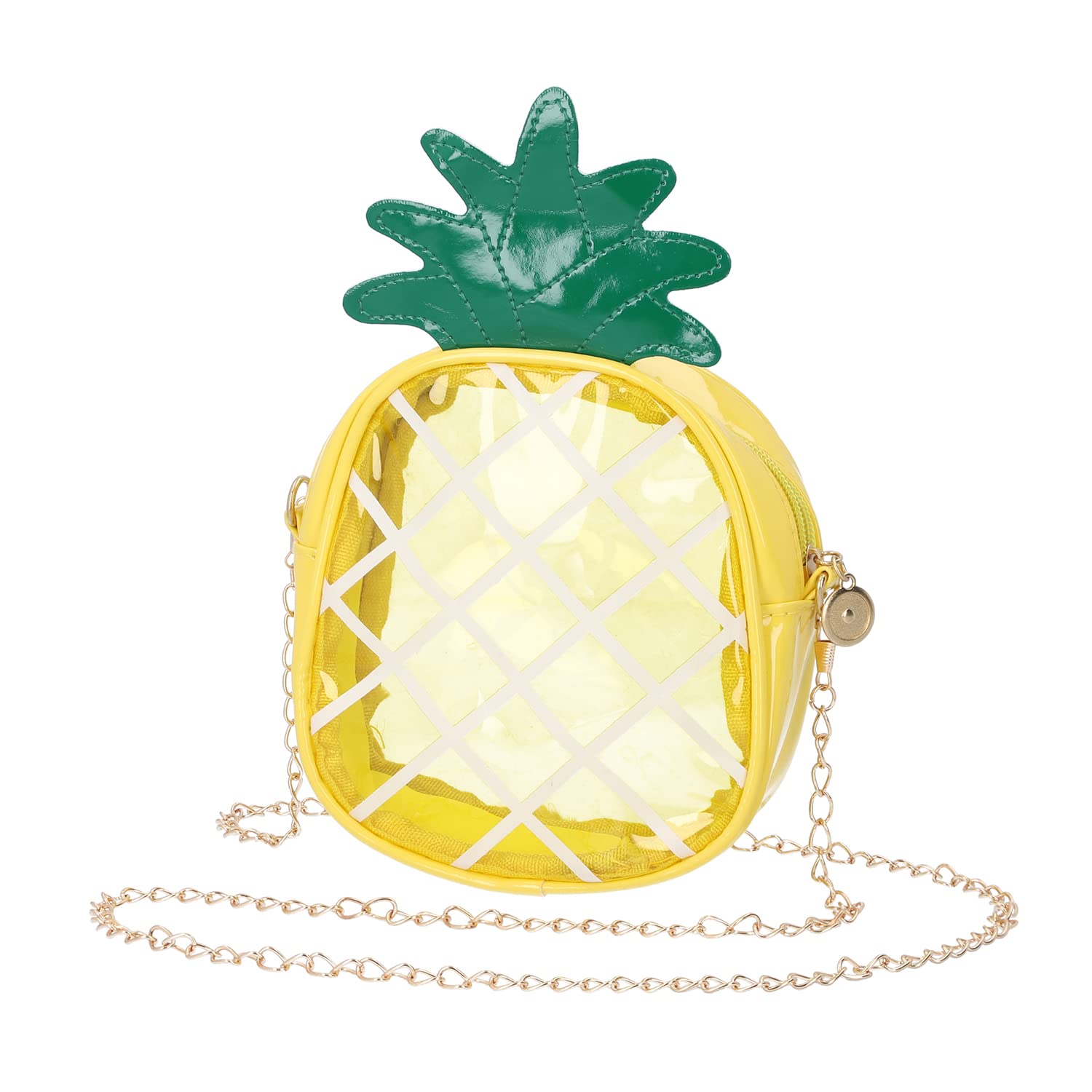 Faux Leather Pineapple Shoulder Bag for Women - Trendy Crossbody Purse with Detachable Chain Strap - Perfect for Summer Outings, Beach Trips & Casual Fashion Accessories