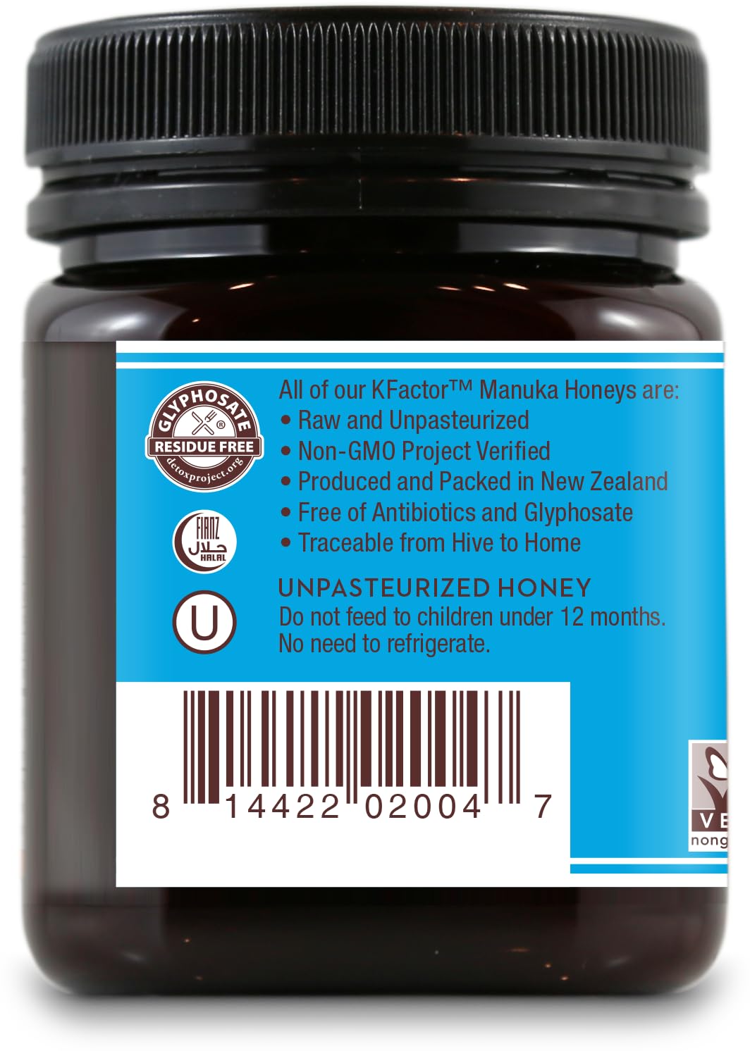 Wedderspoon Raw Manuka Honey KFactor 12, 8.8 Oz - Pure NZ Superfood for Wellness & Tea