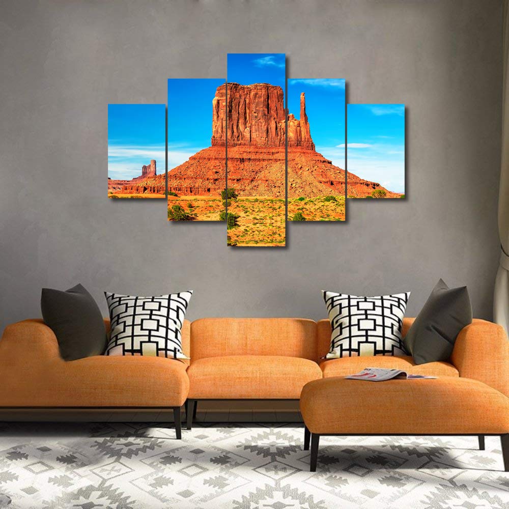 TUMOVO 5-Piece Canvas Wall Art Print - Monument Valley Rock Gorge Scenery, Stretched & Framed Ready to Hang for Bedroom, Living Room, Bathroom Decor | Perfect for Home, Office & Gift Giving