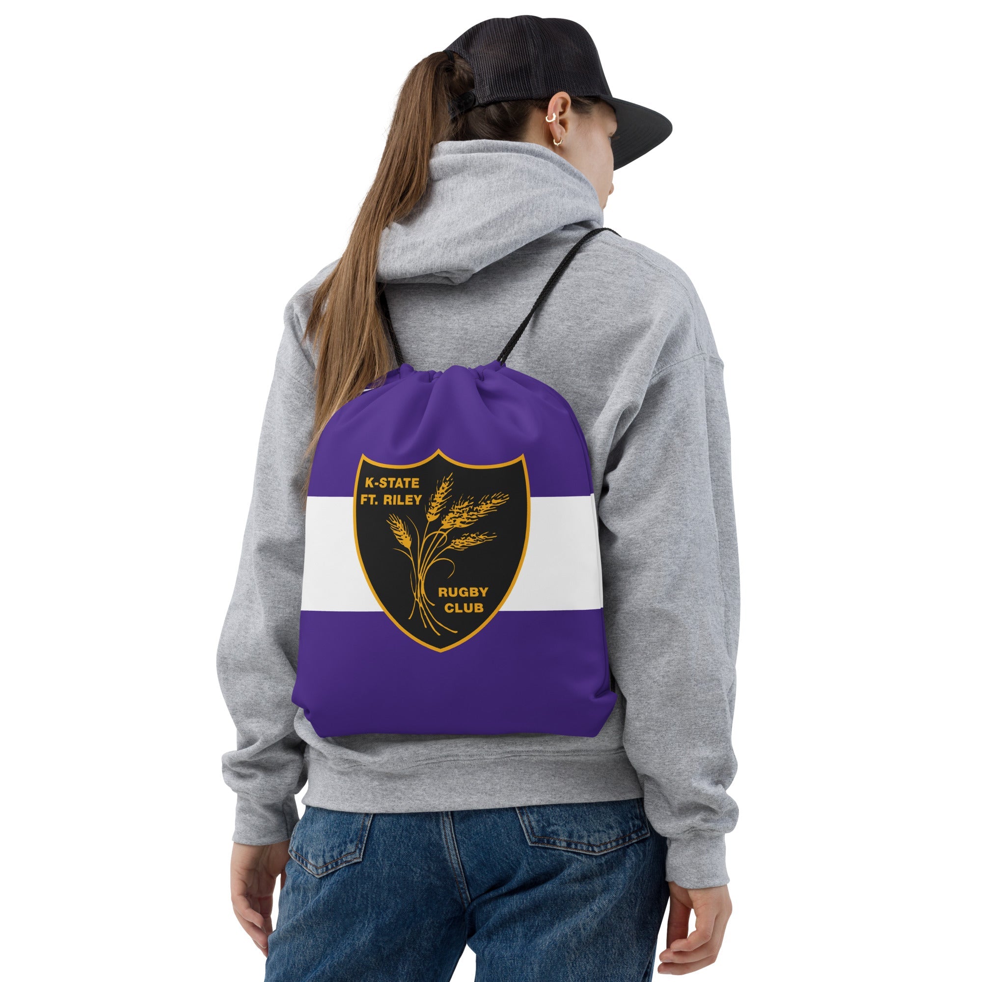 KSUFR Rugby Drawstring Bag - Durable Sports Backpack for Rugby Training, Gym & Travel - Perfect for Athletes, Students & Outdoor Activities