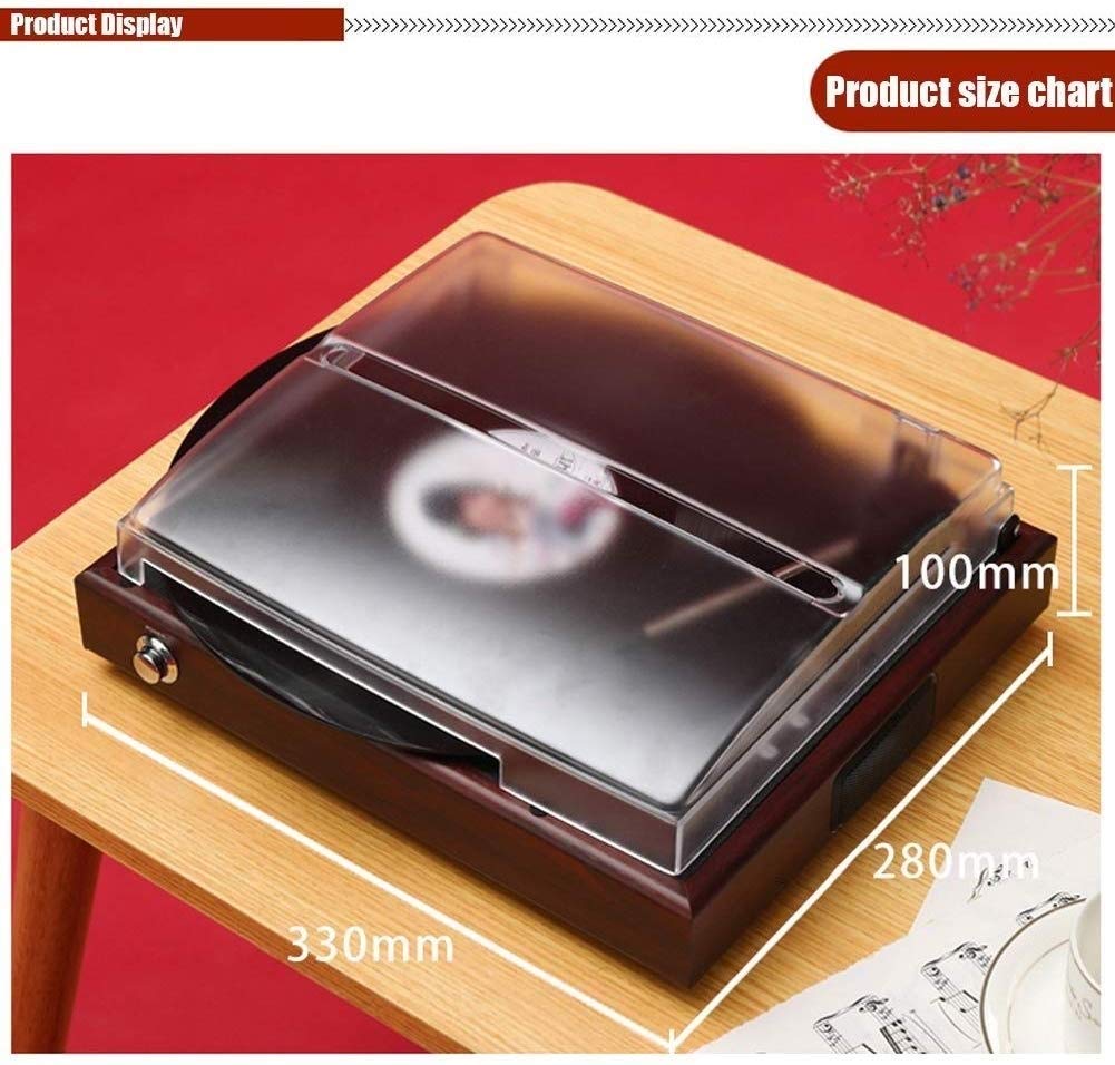 ASDNN Wireless Portable Hi-Fi Turntable with Built-In Stereo Speakers - 3-Speed LP Record Player for Home & Vinyl Enthusiasts | Perfect for Living Room Decor, Retro Music Lovers & Gift Giving