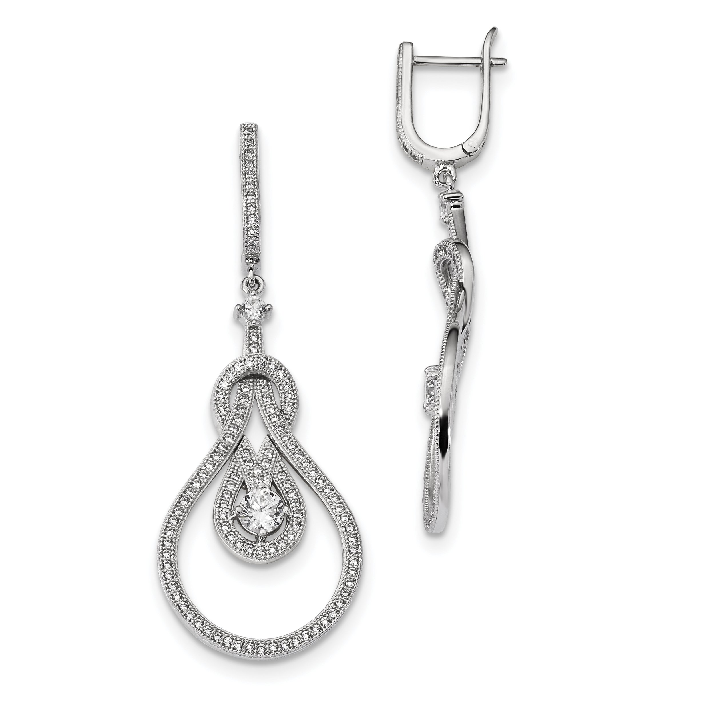 925 Sterling Silver & Cubic Zirconia Hinged Hoop Earrings for Women | Elegant CZ Studded Hinged Hoops | Perfect for Parties, Weddings & Everyday Wear