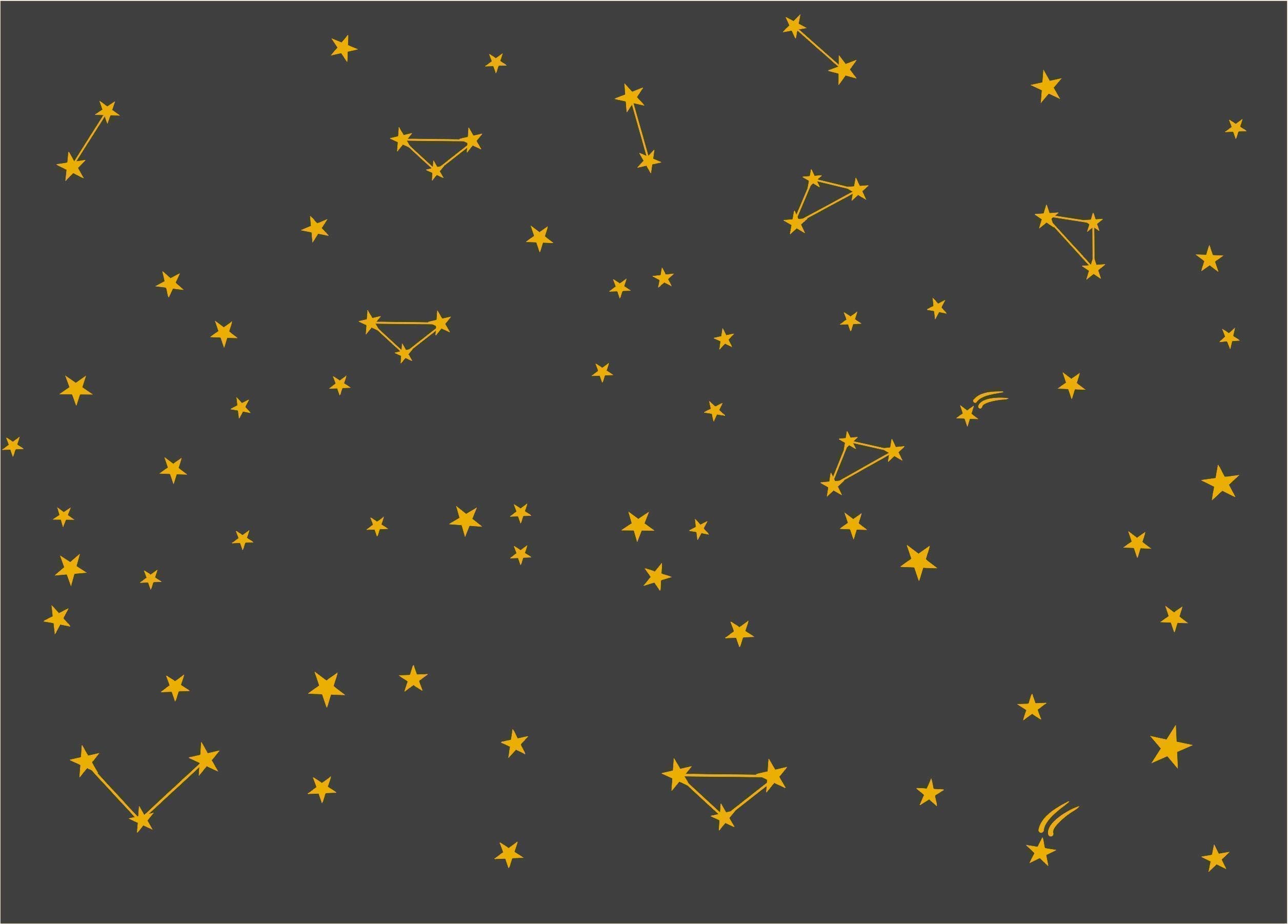 Gold Constellation Wall Decals - 104 Star Stickers for Nursery & Room Decor - Milky Way Theme