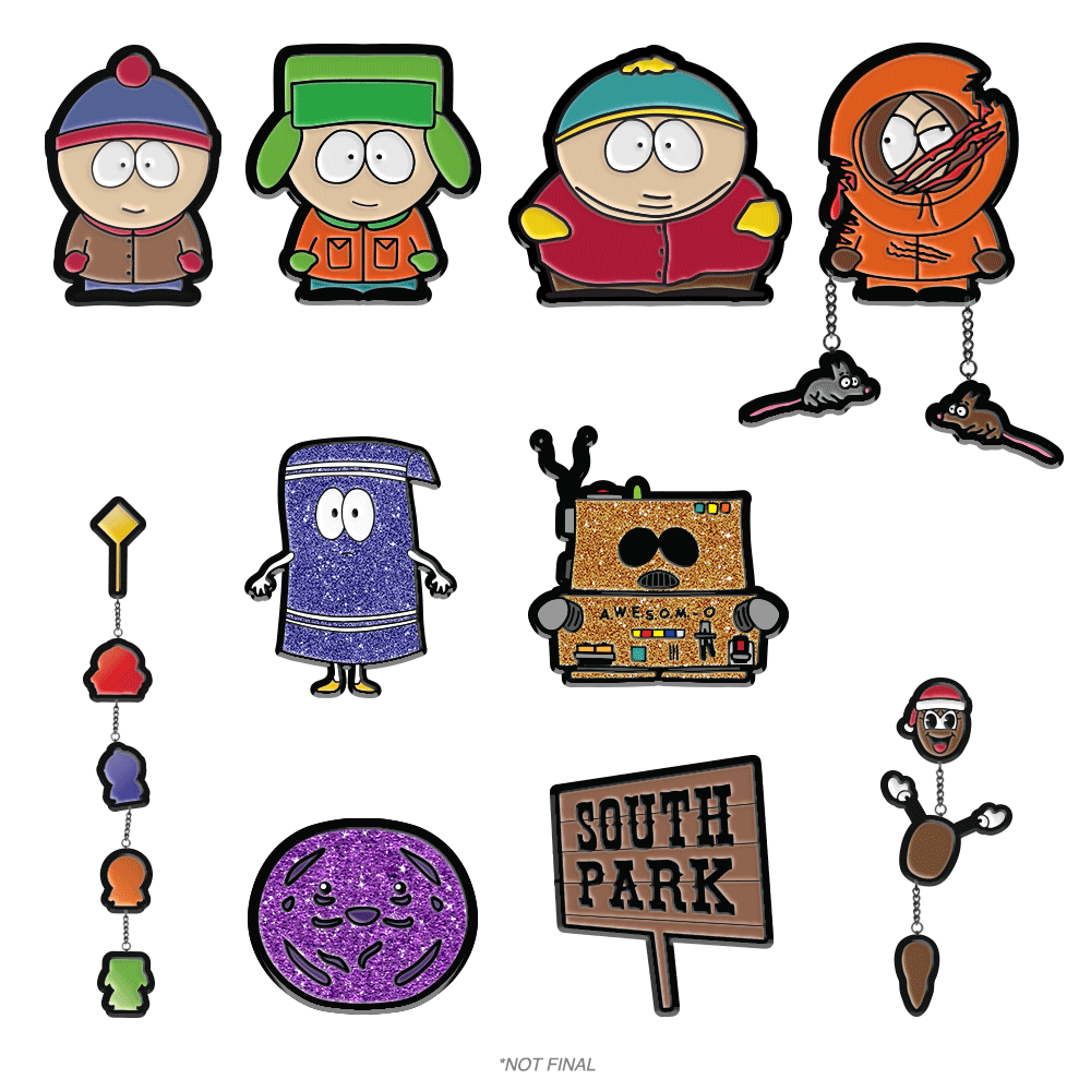 South Park Cartoon Character Deluxe Enamel Pins - Collectible Badges for Backpacks, Jackets & Hats - Perfect for Fans & Gift Giving