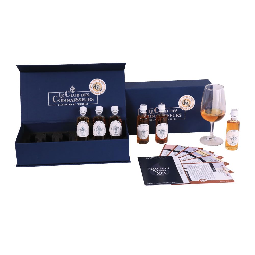 Premium XO Rum Tasting Set - 6 x 40ml Mini Bottles - Caribbean Aged Rum Collection - Perfect for Solo Tasting or Gift Giving - Great for Cocktail Parties & Home Bars