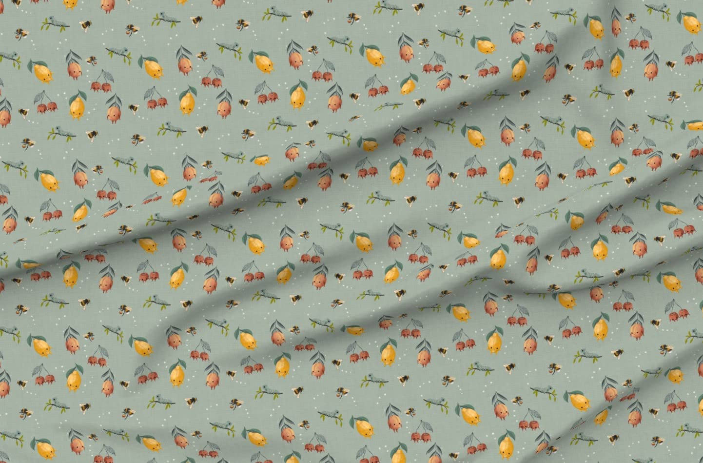 Magic Garden Blue Printed Satin Fabric Fat Quarter - Premium Sewing Material for Apparel, Lining, Fashion, Blankets & Home Decor - Perfect for DIY Crafts, Quilting & Upholstery Projects
