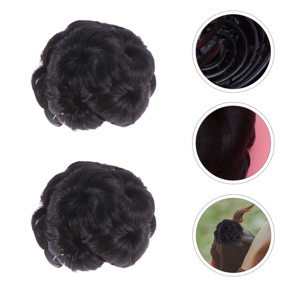 2pcs Flower Hair Bun Clip Set - Hair Updo Clip, Scrunchy Bun Holder, Ponytail Chignon Clip for Women - Perfect for Weddings, Parties, and Everyday Hairstyles