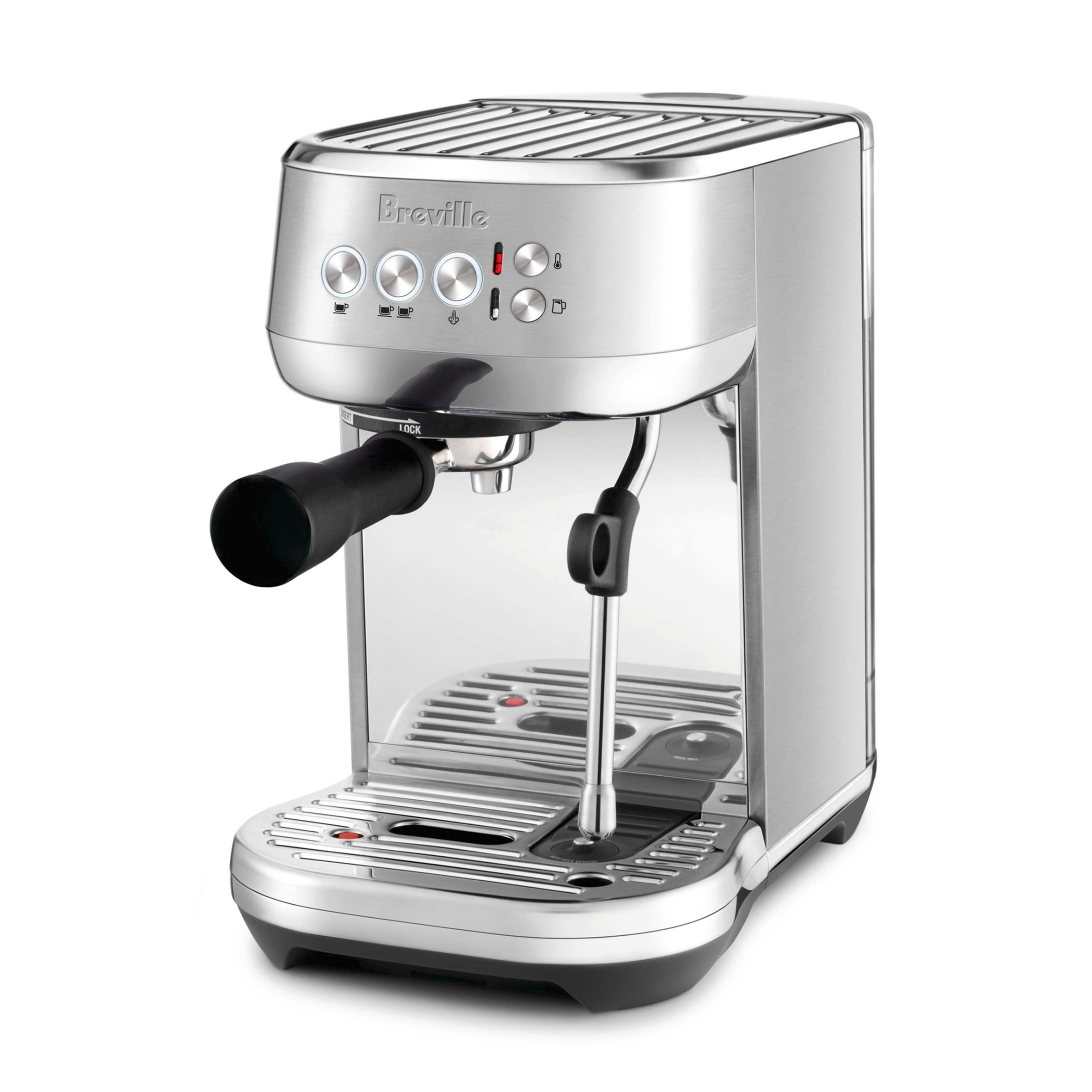 Breville Bambino Plus BES500BSS Espresso Machine - Compact Automatic Coffee Maker for Home Baristas | Perfect for Small Kitchens, Office Use & Entertaining Guests