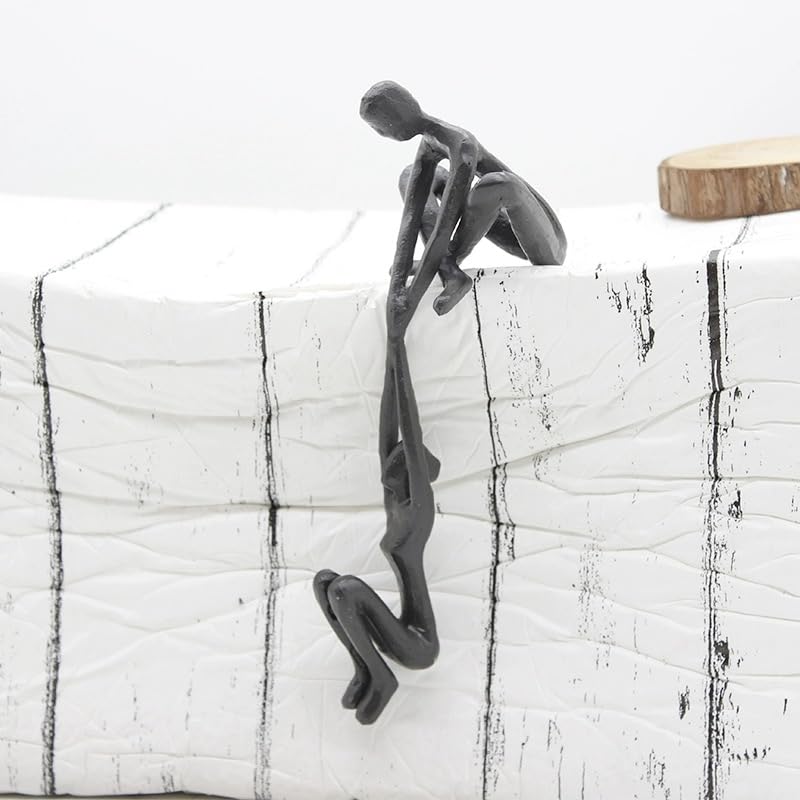Industrial Abstract Cast Iron Couple Sculpture - Man Lifting Woman Art Piece - Modern Love Gift for Anniversaries - Rustic Home Decor for Farmhouse, Bedroom, Living Room - Perfect for Wedding Gifts & Romantic Home Accents