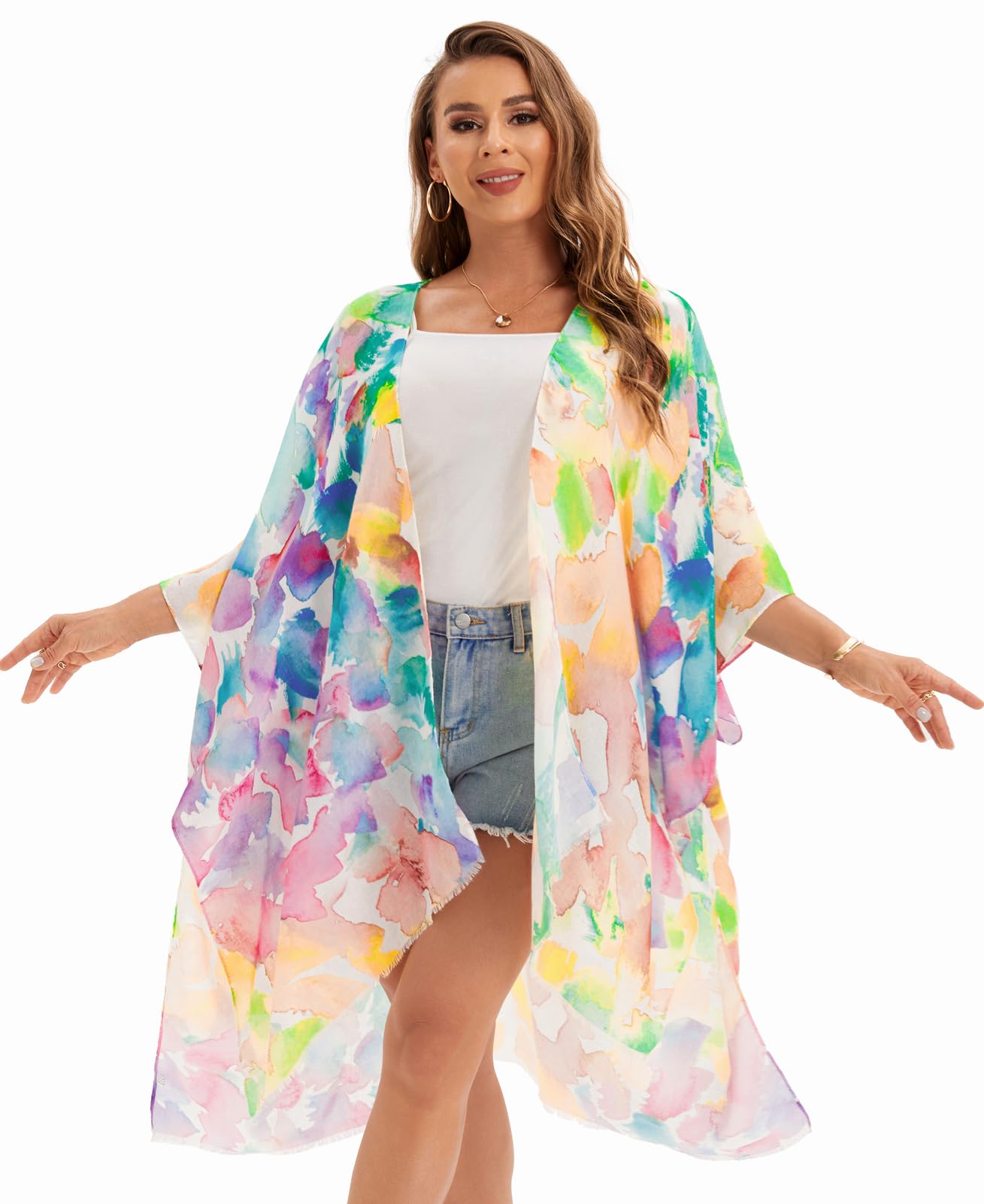 Women's Summer Beach Cover Up - Lightweight Loose Kimono Cardigan for Swimwear | Casual Swim Suit Coverups | Perfect for Pool, Beach Vacation & Resort Wear