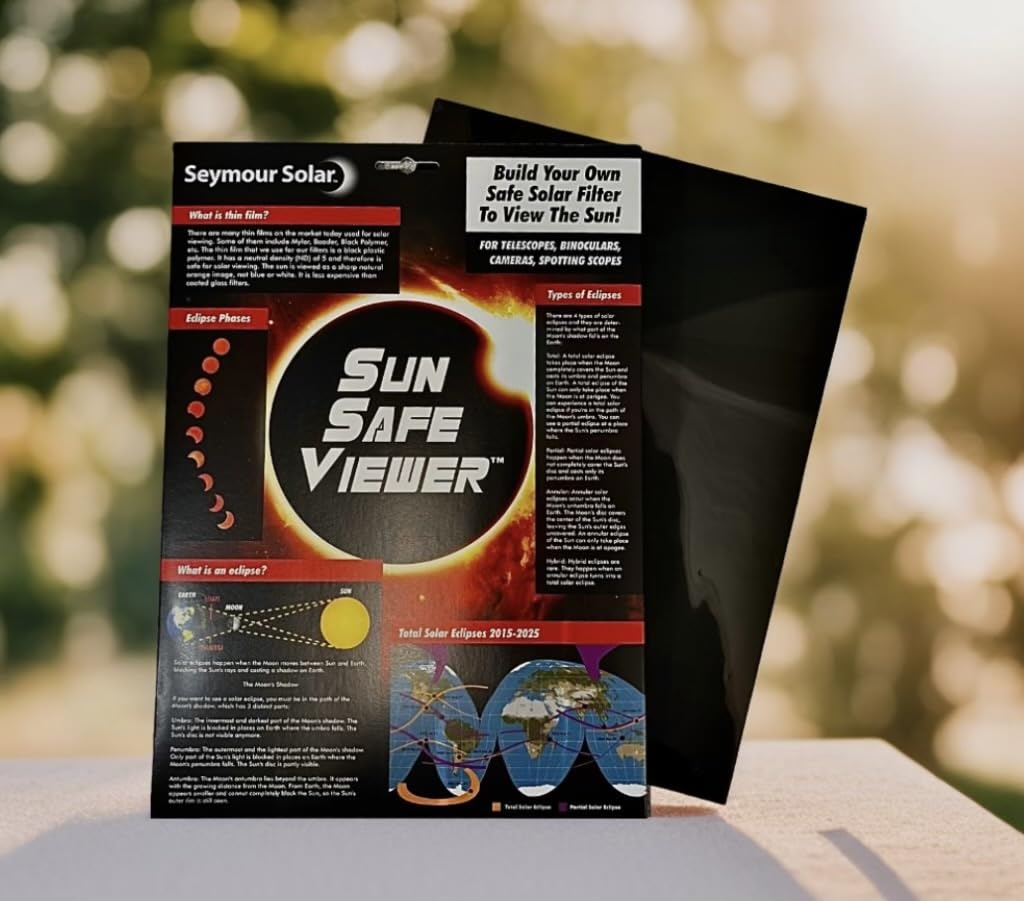 Hyperion Solar Film Sheets by Seymour Solar - ND5 Rating - Safe for Sun & Eclipse Photography, Solar Viewing - 3.5