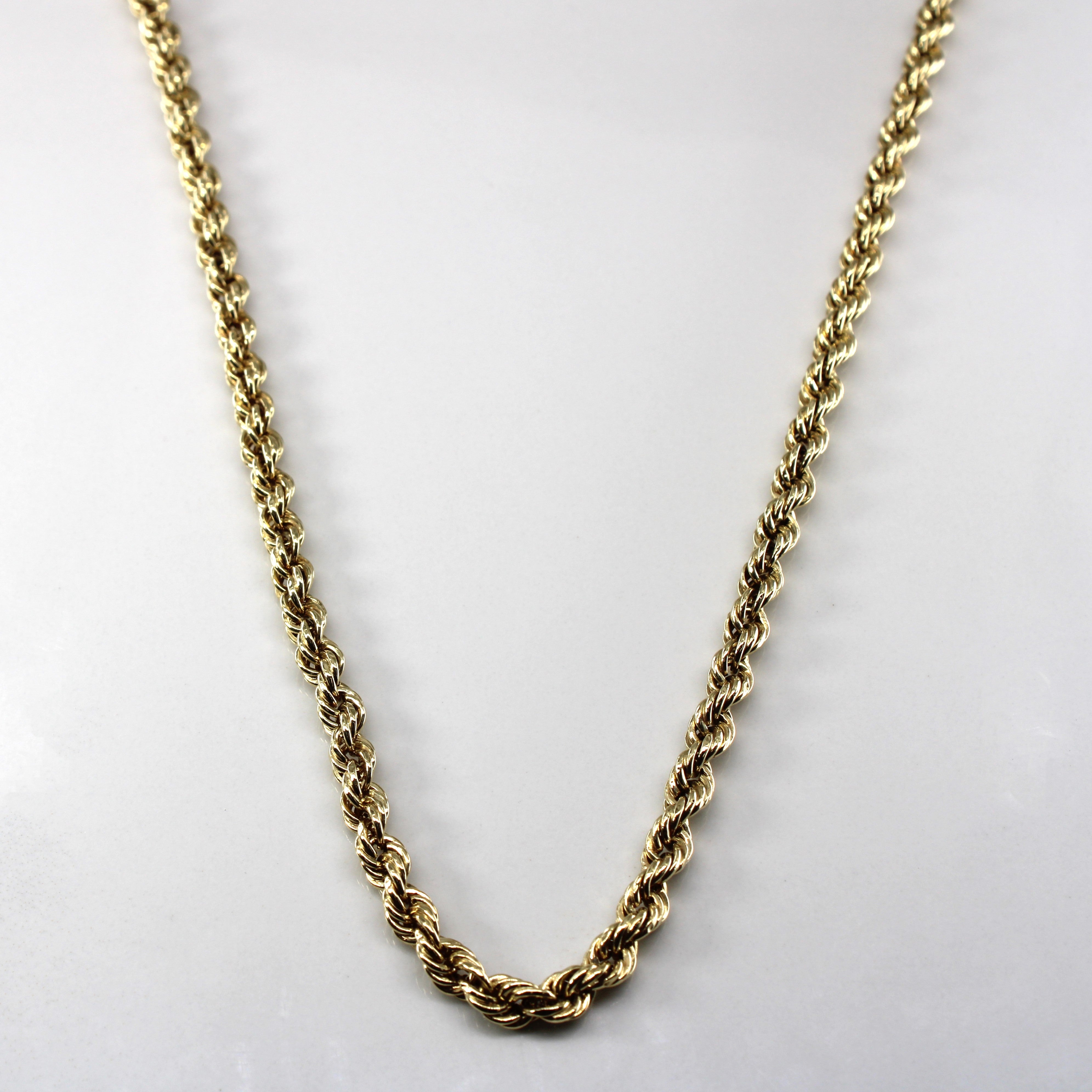10K Yellow Gold Rope Chain Necklace for Women & Men - 18 Inch Durable Classic Jewelry - Perfect for Everyday Wear, Gifts & Special Occasions