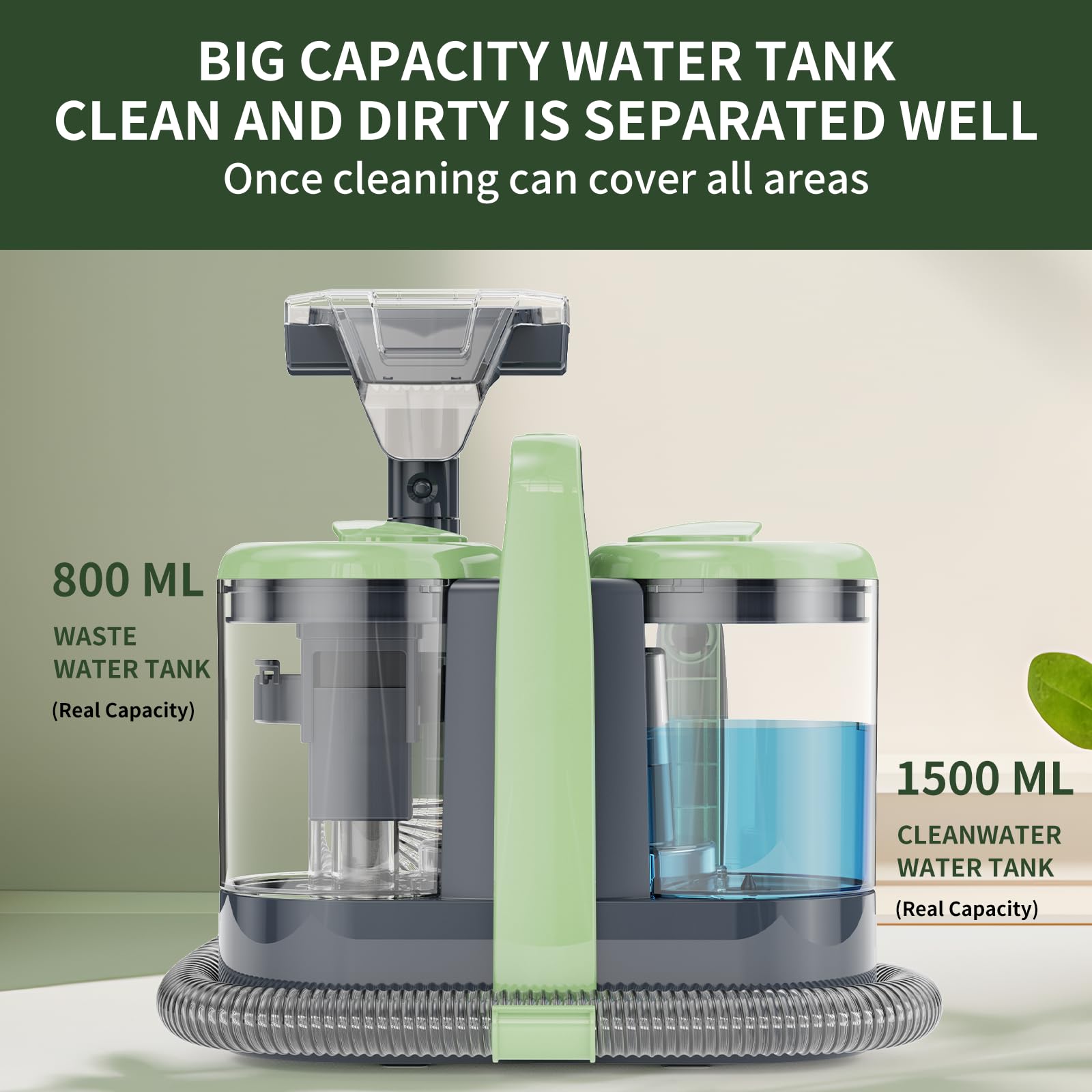 18Kpa Portable Carpet & Upholstery Cleaner Machine - 500W Powerful Suction Deep Cleaner for Pet Stains, Sofa, Car Seats - Ideal for Home, Office & Auto Detailing