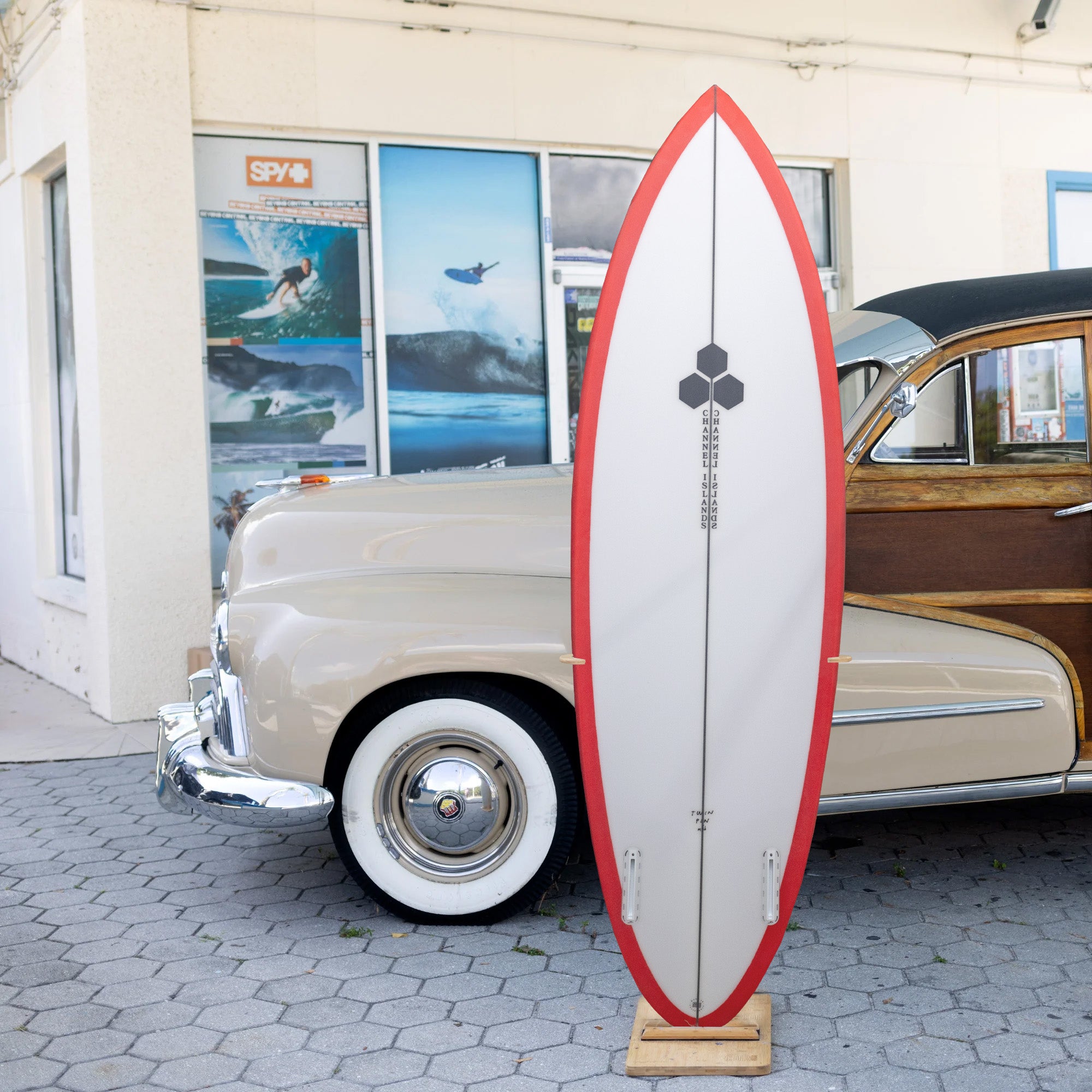 Channel Islands CI Twin Pin 5'7 Surfboard with Futures Fins - High Performance Shortboard for Small to Medium Waves, Beach Break Surfing & Daily Sessions