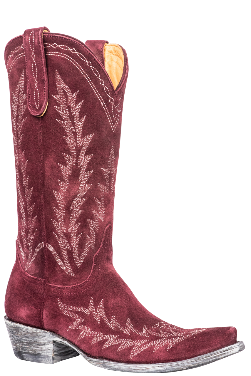 Old Gringo Women's Suede Dutton Cowgirl Boots in Wine - Western Style Ankle Booties for Country Dancing, Rodeo & Casual Wear