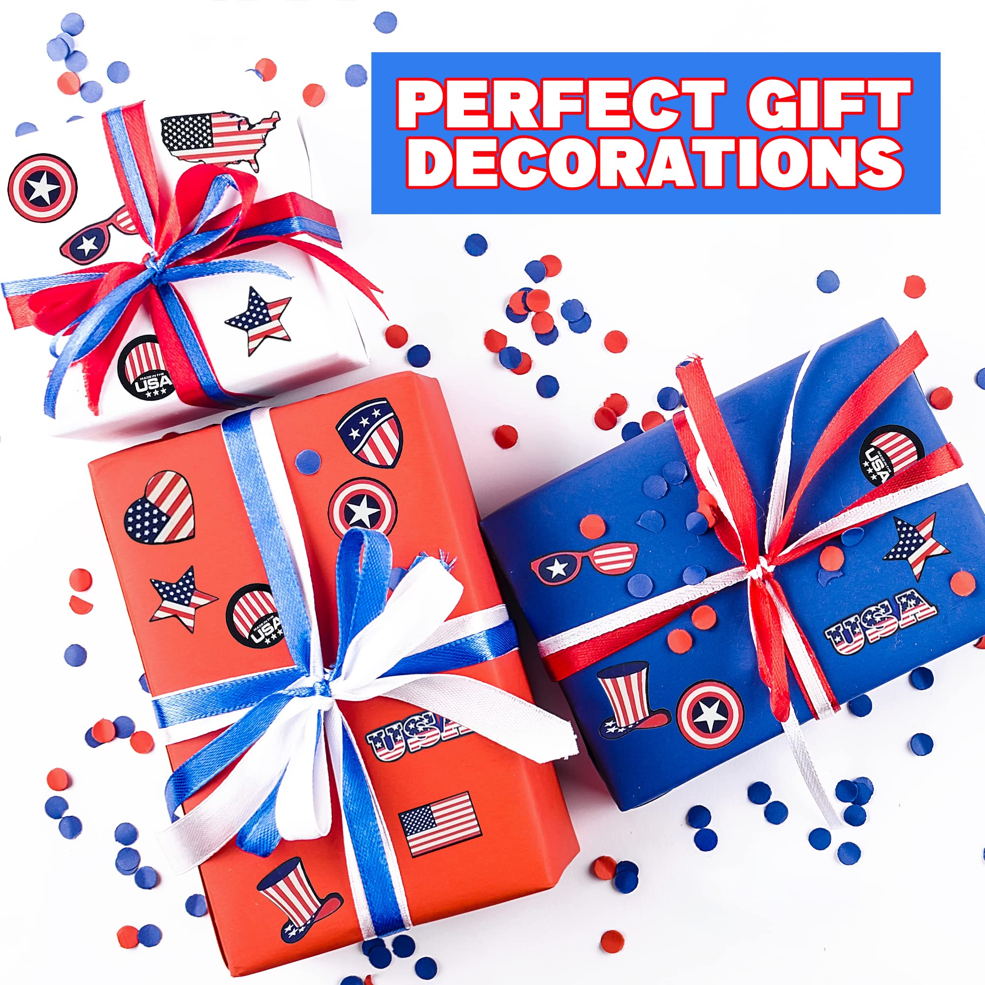 Artcreativity 100-Sheet Patriotic Stickers for Kids - Over 1,000 USA Flag Stickers for Memorial Day Crafts, DIY Decorations & School Projects | Perfect for Scrapbooking, Party Favors & American-Themed Celebrations