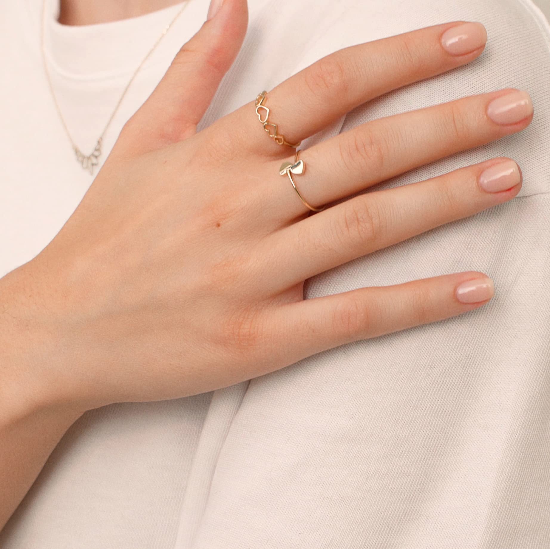 14K Solid Gold Stackable Ring for Women - Dainty Gold Band Ring, Elegant Minimalist Jewelry Gift for Her, Size 7 | Perfect for Everyday Wear, Stacking & Special Occasions