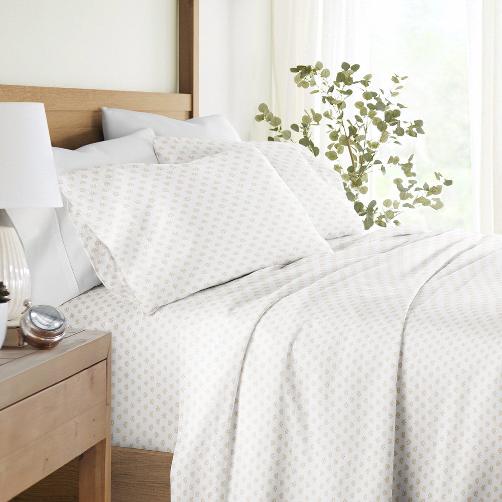 Premium 4-Piece Long Staple Cotton Sheet Set - Soft & Breathable Bed Sheets for Queen Size Bed - Perfect for Home, Hotel, and Guest Room Comfort