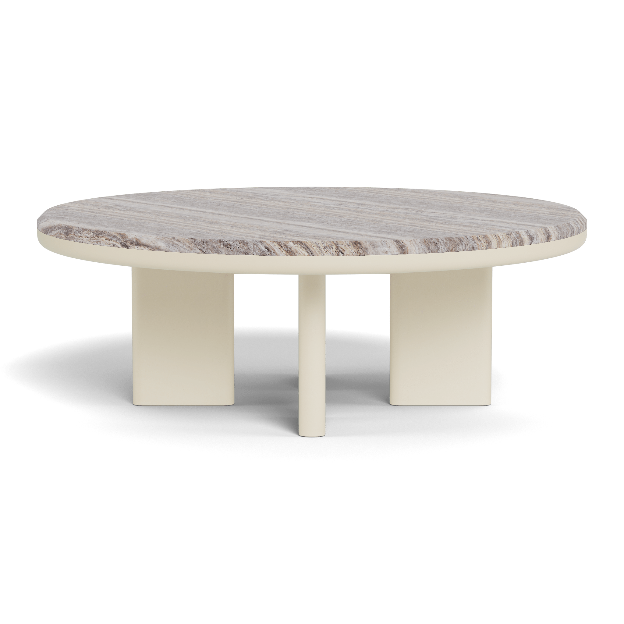 Modern Aluminum Round Coffee Table - Lightweight & Durable Indoor/Outdoor Use - Perfect for Living Room, Patio, or Poolside Decor