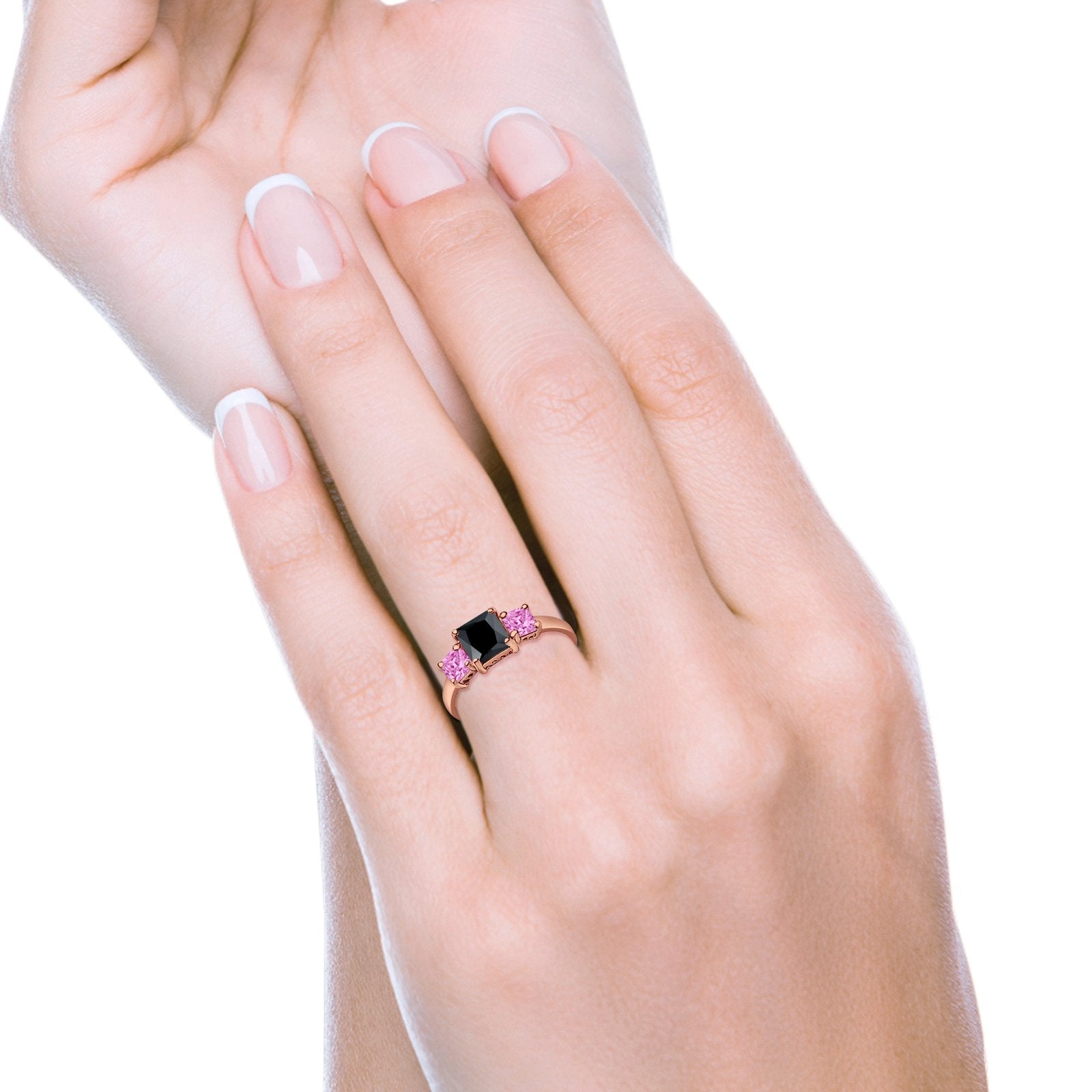 3 Stone Princess Cut Cubic Zirconia Ring - 925 Sterling Silver Fashion Jewelry for Women - Perfect for Weddings, Anniversaries & Special Occasions