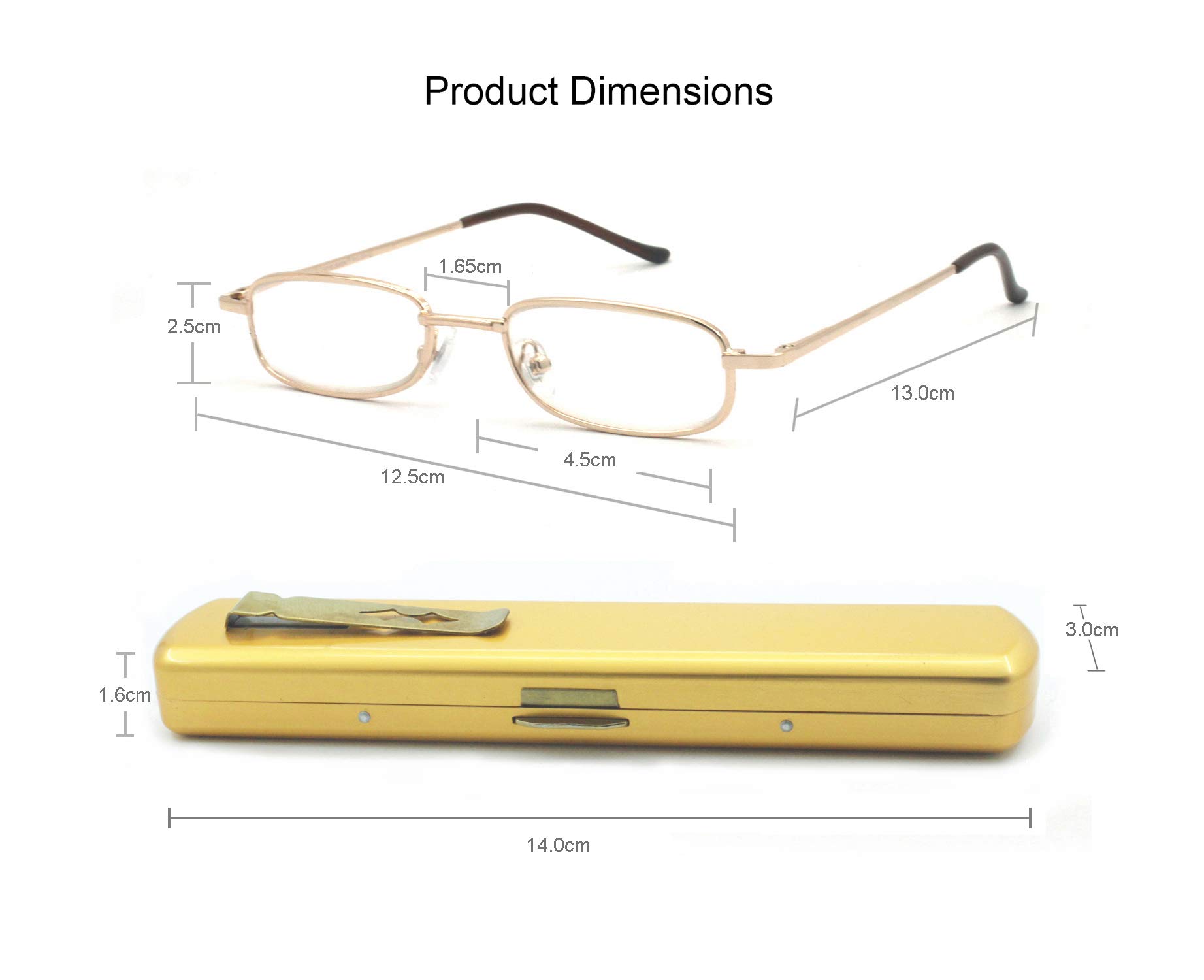 Lightweight Portable Metal Reading Glasses with Case - Blue Light Blocking for Men & Women - Perfect for Reading, Computer Use, and Travel