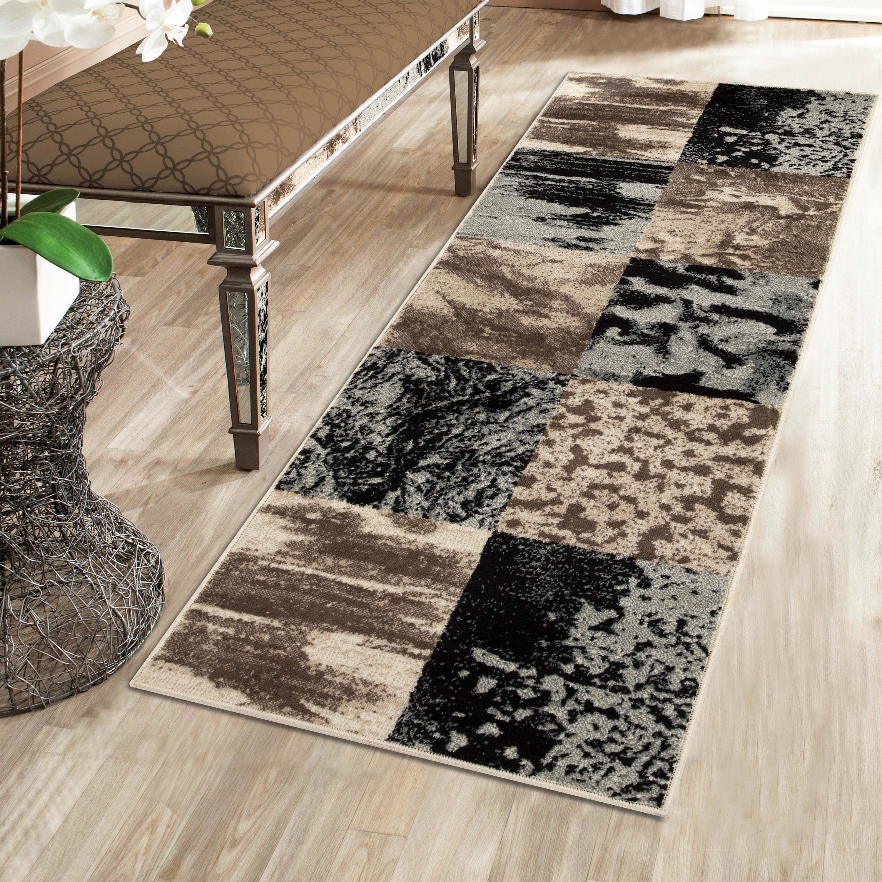Brentwood Modern Abstract Indoor Area Rug - Soft Non-Slip Living Room Carpet for Bedroom, Dorm & Home Decor