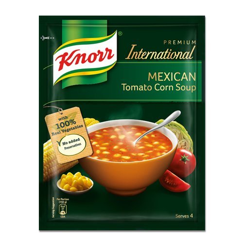 Knorr Mexican Tomato Corn Soup Mix - 52g (Pack of 5) | Authentic International Flavor | Quick & Easy Meal Solution for Busy Weeknights, Camping & College Dorm Cooking