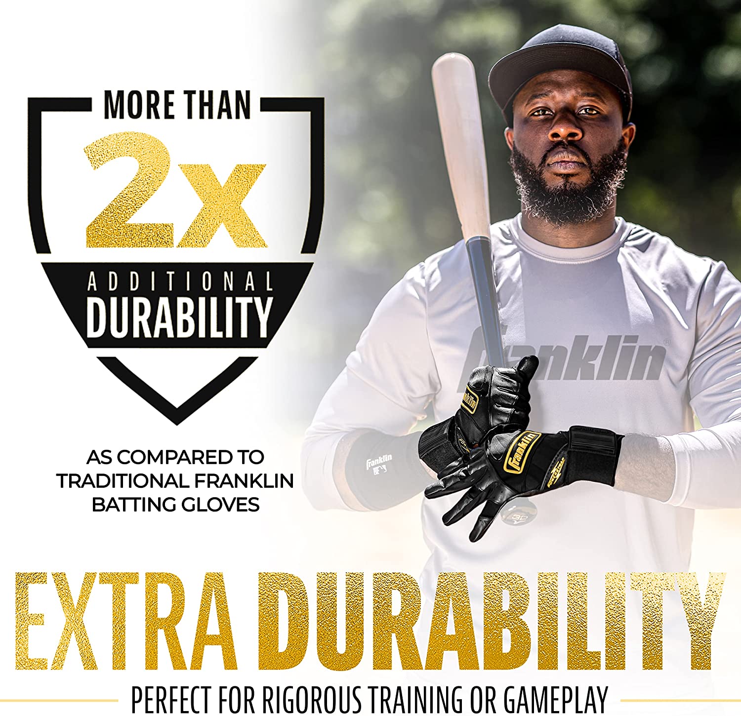 Franklin Powerstrap Infinite Series Adult Batting Gloves - Baseball & Softball Training Gloves for Hitting, Fielding & Practice - Durable & Comfortable Grip for Men & Women