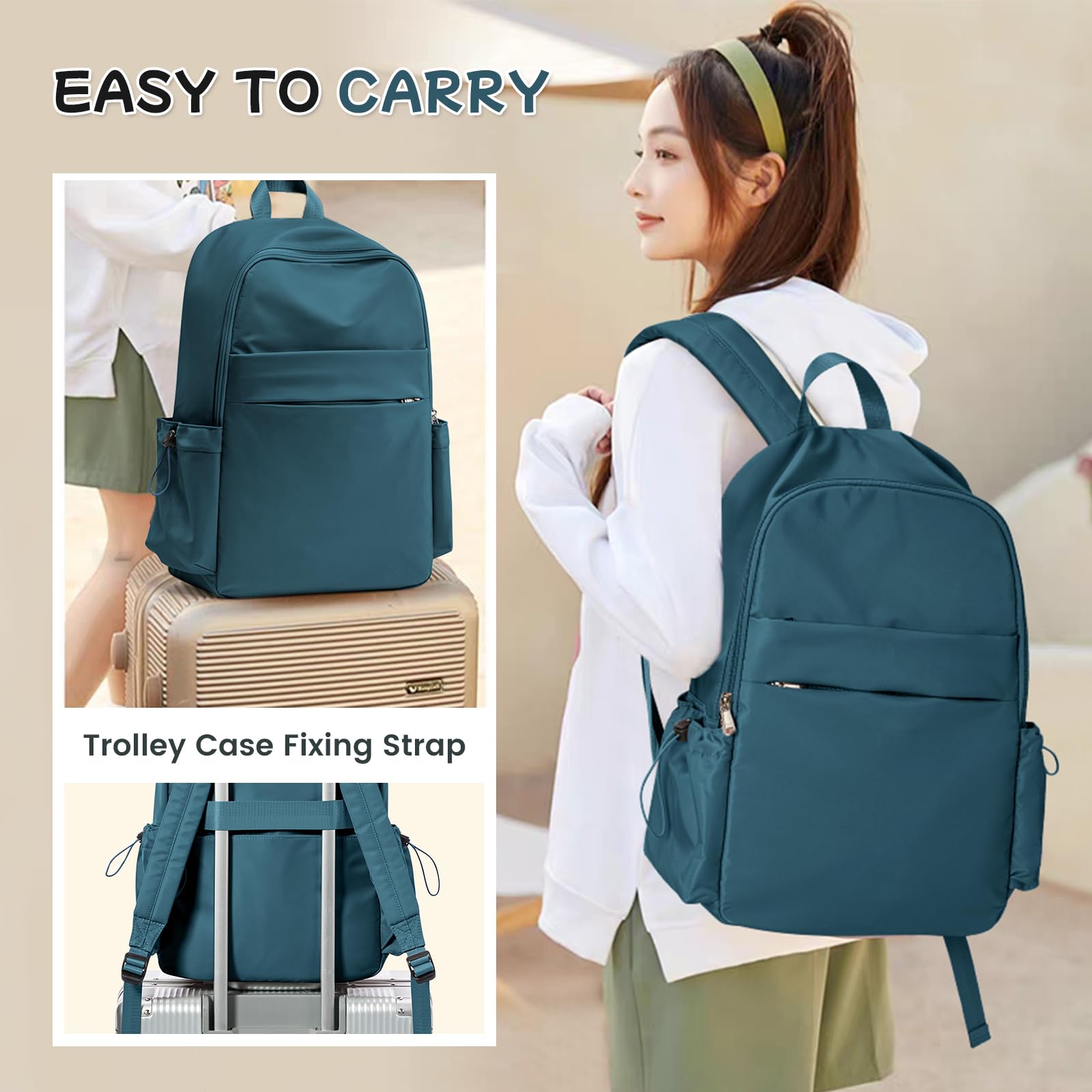 Stylish Anti-Theft Laptop Backpack for Women & Men - Durable Travel Backpack for College, Work & Commuting with Secure Laptop Compartment (Blue) - Perfect for Students, Teachers & Business Professionals