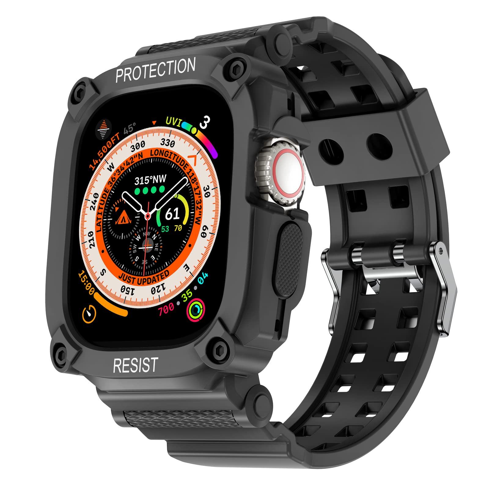 **Durable Rugged Bands Bumper Case for Apple Watch Ultra 49mm – Shockproof, Waterproof, Anti-Scratch Protective Cover – Sport Wristband for Men & Women – Perfect for Outdoor Activities, Hiking, and Workouts**