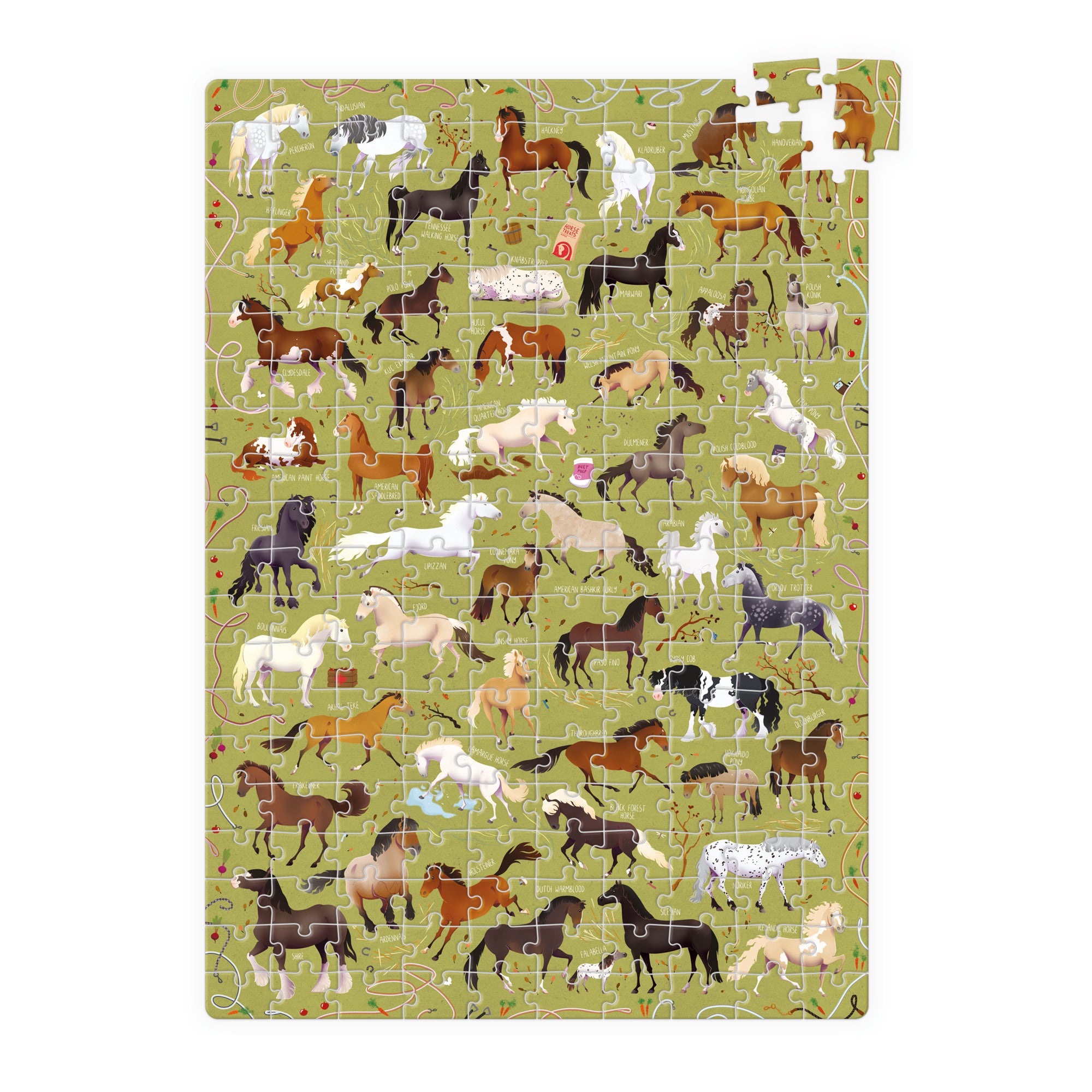 Banana Panda Puzzlove Horses 200-Piece Jigsaw Puzzle for Kids - Fun Animal Puzzle Game for Family Bonding & Early Learning Activities