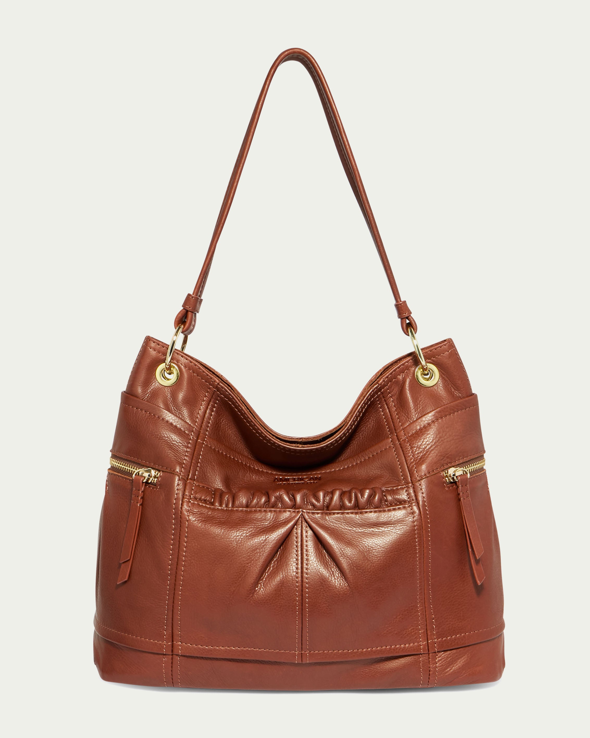 Tenafly Hobo Brandy Smooth Leather Handbag - Stylish Crossbody Purse for Women, Perfect for Work, Travel & Everyday Use