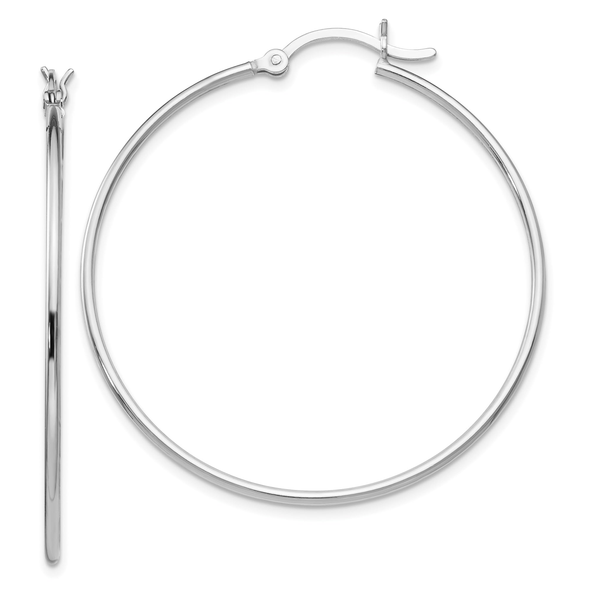 925 Sterling Silver Hinged Round Large Hoop Earrings for Women - Hypoallergenic Fashion Jewelry Gift - Perfect for Parties, Weddings & Everyday Wear