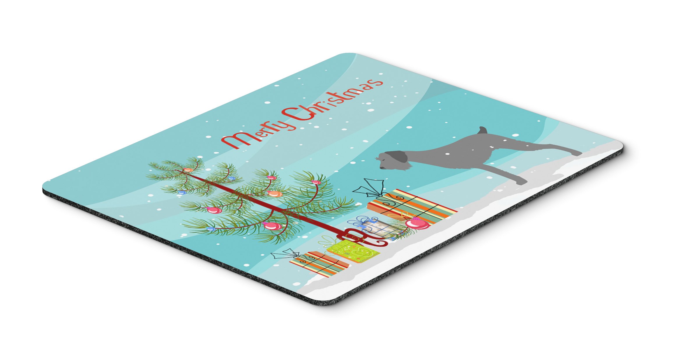 German Wirehaired Pointer Christmas Tree Mouse Pad - Large Washable Desk Mat for Home Office, Gaming & Computers | Holiday Decor & Gift Idea