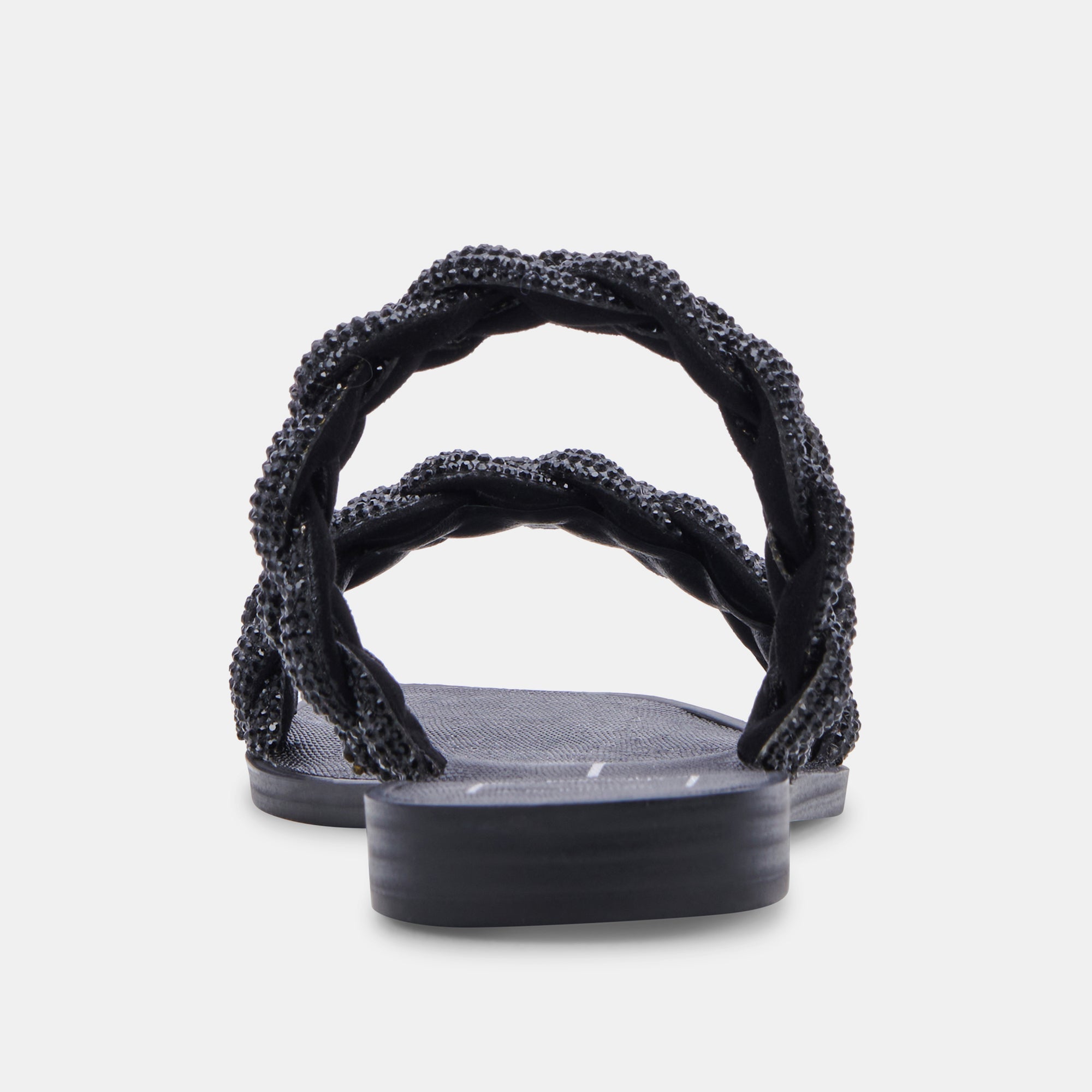 Re:vita Women's Black Rhinestone Sandals - Stylish Glitter Flip Flops for Beach, Pool, and Summer Outfits