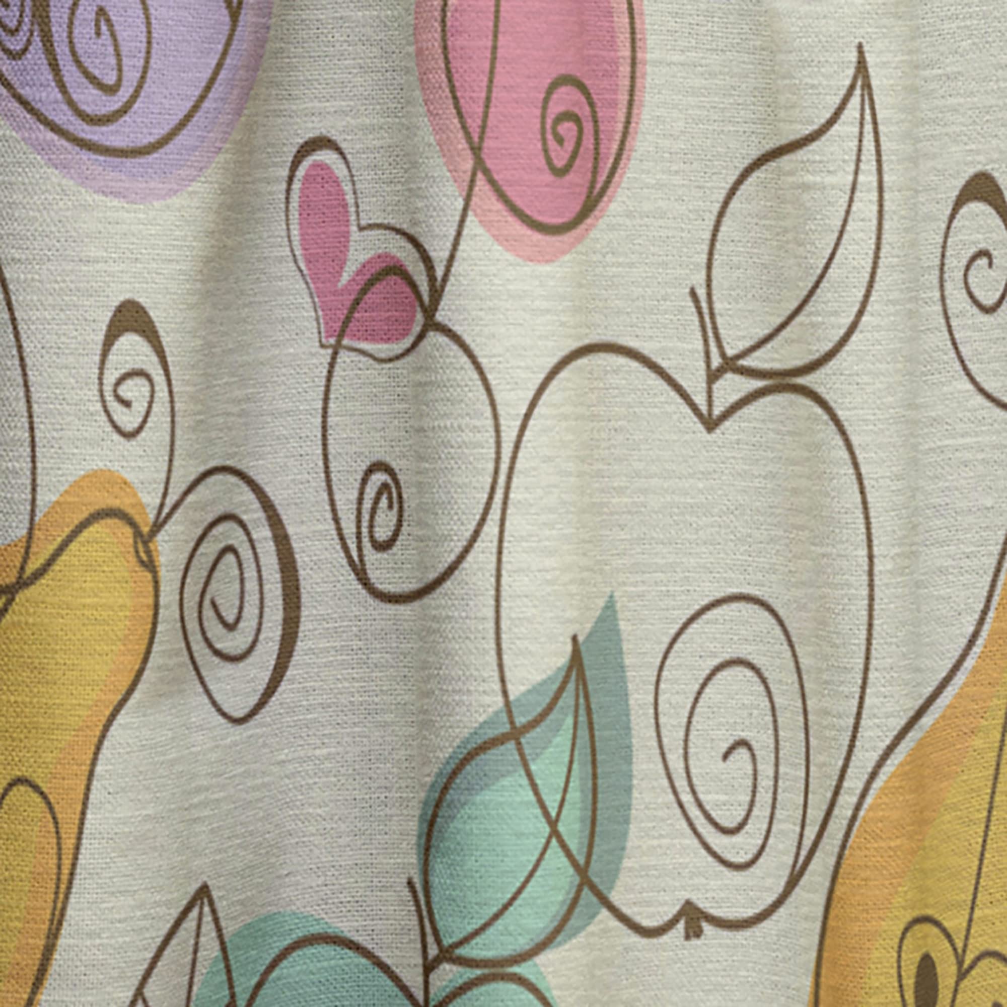 DesignQ Thermal Insulated Blackout Curtains - 'Apples, Pears & Cherries' Pattern - 52x95 Inch Single Panel for Bedroom & Living Room - Energy Saving & Noise Reducing Home Decor