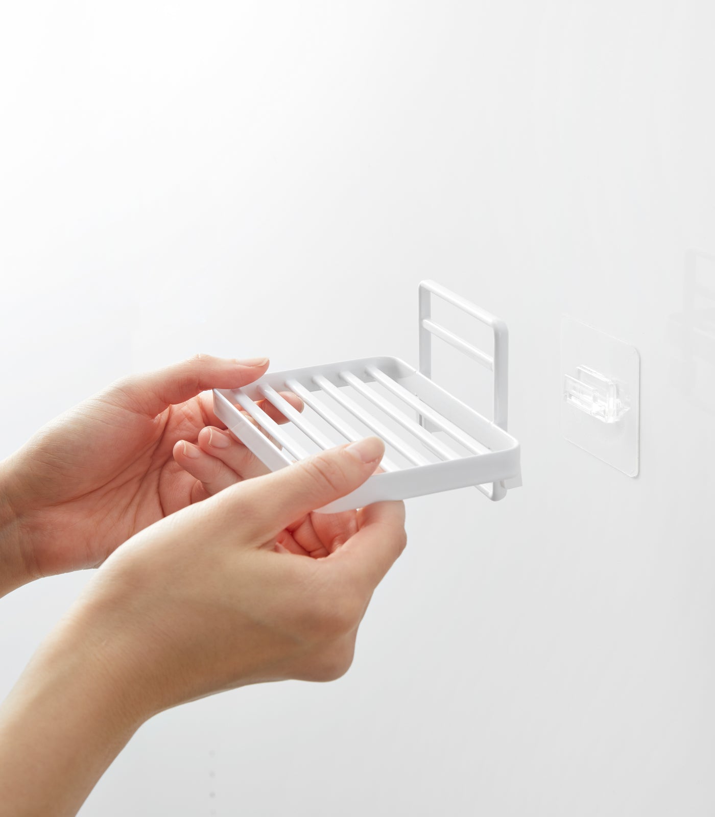 Stainless Steel Soap Holder with Strong Adhesive - Wall Mount Bathroom Organizer for Shower, Kitchen Sink & Travel