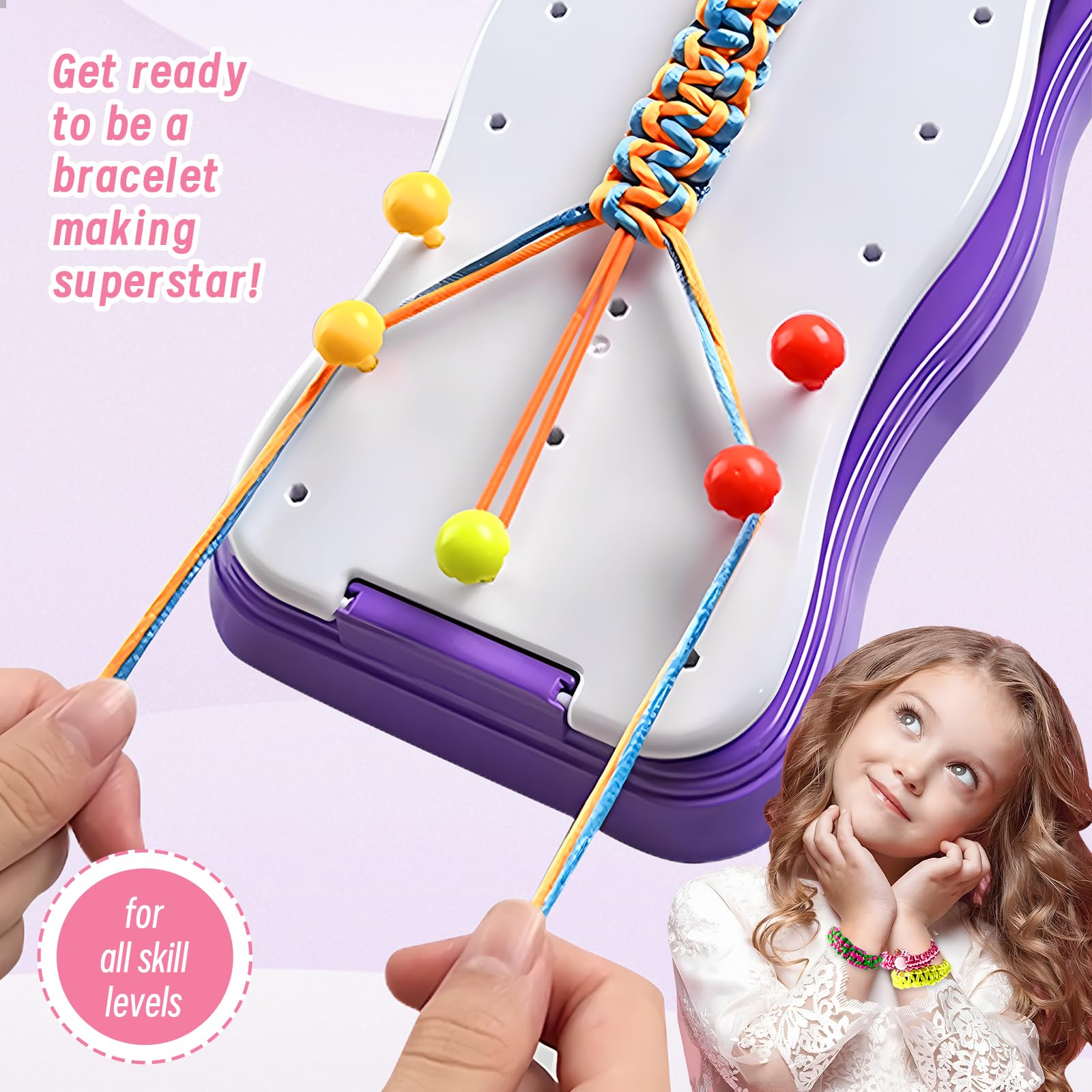 Friendship Bracelet Making Kit for Kids - DIY Arts and Crafts Jewelry Set for Girls Ages 7-12 - Creative String Bracelet Making Supplies - Perfect Birthday Gift for Girls - Fun Activity for Parties, Summer Camps & Craft Time