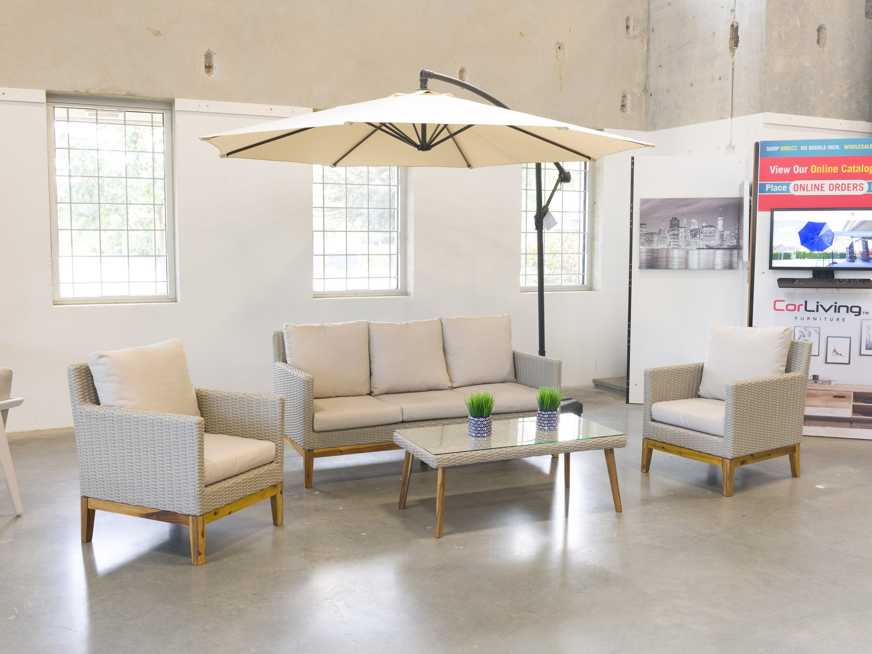 Outdoor Wicker Patio Conversation Set - 4 Piece Rattan Furniture for Garden, Porch, or Backyard - Perfect for Relaxing and Entertaining Guests