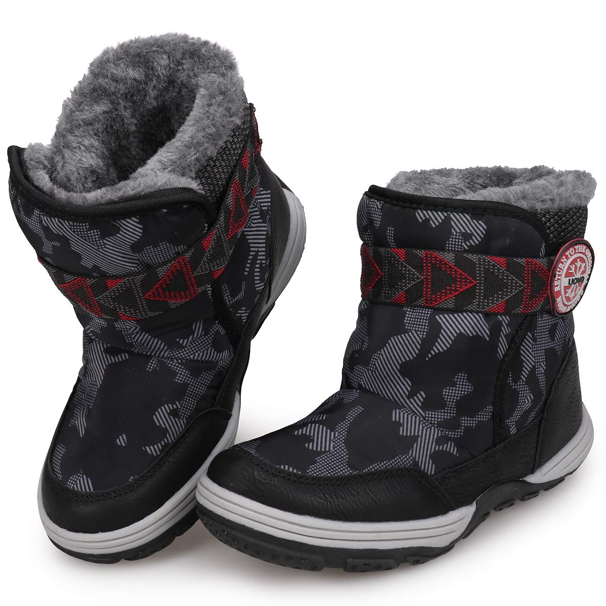 Waterproof Winter Snow Boots for Boys - Warm Fur Lined Slip Resistant Outdoor Boots for Toddler & Little Kids | Perfect for Snow Play, Hiking & Cold Weather Activities