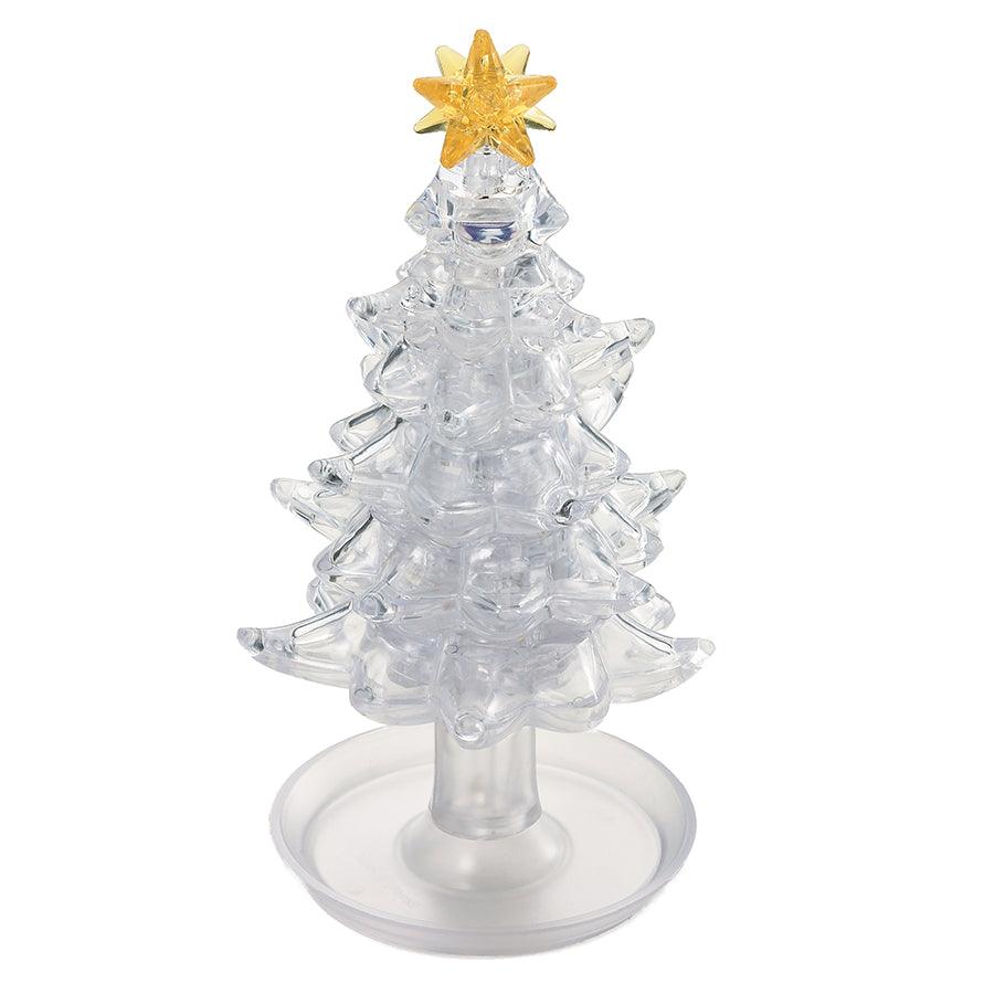 3D Crystal Puzzle Christmas Tree with LED Lights - Fun Holiday Brain Teaser & Decoration for Home, Office, or Gift