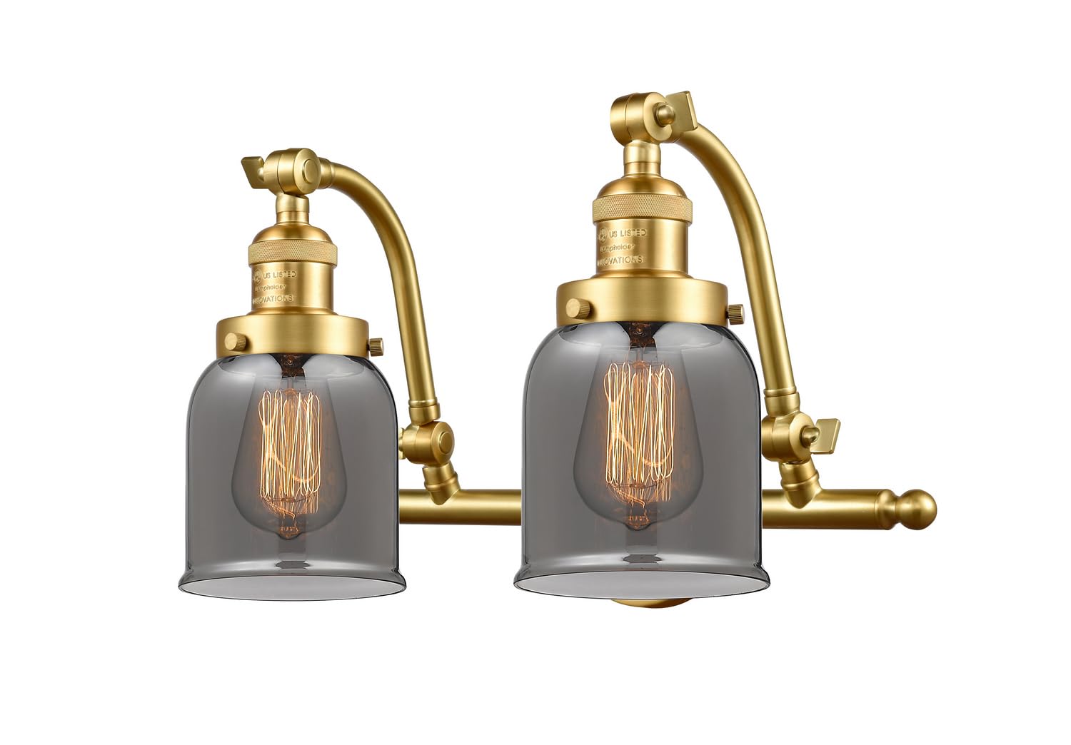 515-2W-SG-G53-LED Small Bell 2 Light Bath Vanity Light - Modern LED Bathroom Lighting Fixture for Vanity Mirror, Powder Room & Makeup Area