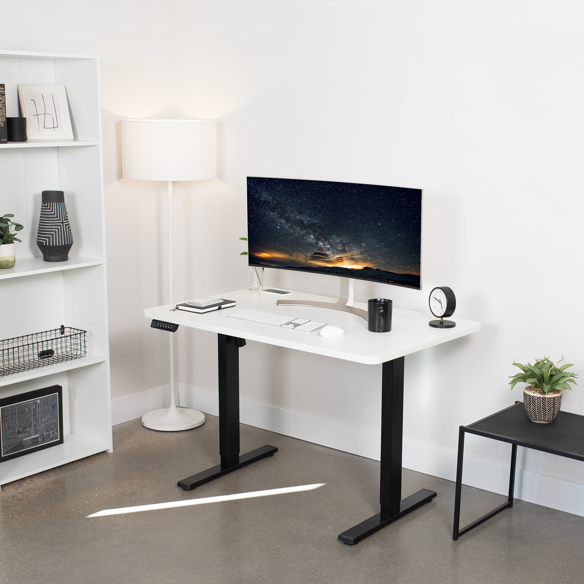 1B Solid Top Series Single Motor Electric Standing Desk with Push Button Memory Controller - Perfect for Home Office, Gaming & Workspace Ergonomics