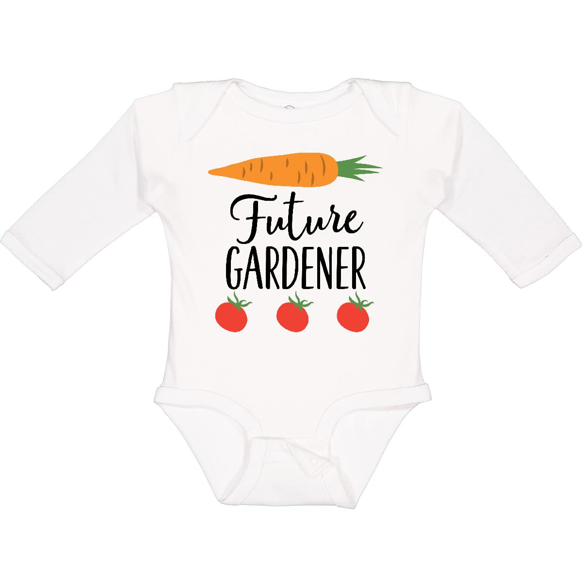 Inktastic Gardening Future Gardener Long Sleeve Baby Bodysuit - Cute Organic Cotton Infant Romper for Boys & Girls - Perfect for Outdoor Play, Family Photos & Gardening Activities