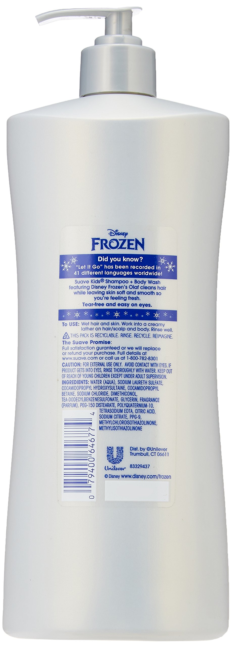 Suave Kids Shampoo & Body Wash - Disney Frozen Olaf Icy Grape Scent, 28 oz | Gentle 2-in-1 Formula for Soft Hair & Skin | Perfect for Bath Time & Travel