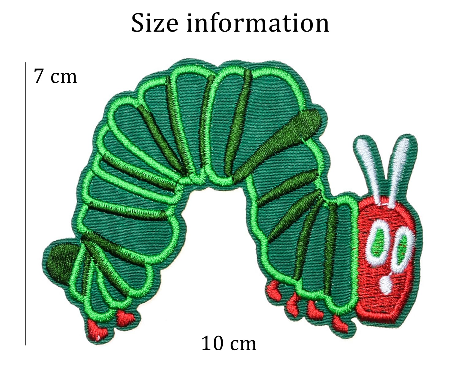 The Very Hungry Caterpillar Embroidered Iron-On Applique Patch - L88 | DIY Clothing Decoration for Kids, Backpacks & Jackets