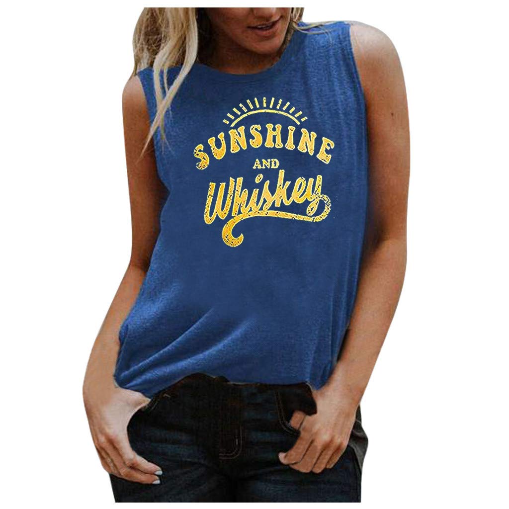Vedolay Women's Graphic Printed Sleeveless Tank Top - Soft Loose Fit Crop Tee Blouse for Casual Wear, Summer Outfits, and Beach Vacations