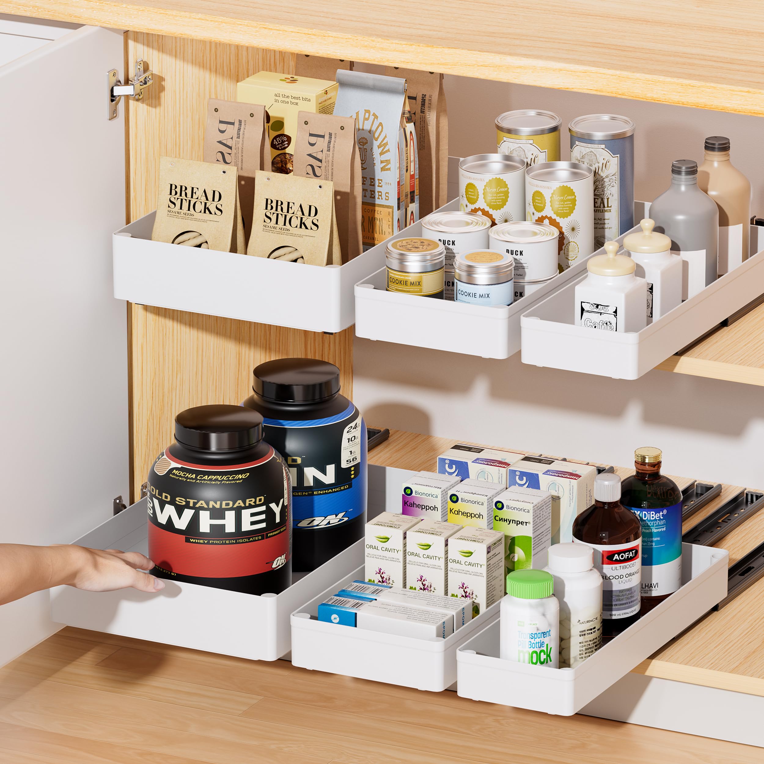 Delamu 3 Pack Pull Out Cabinet Organizer - 15.7